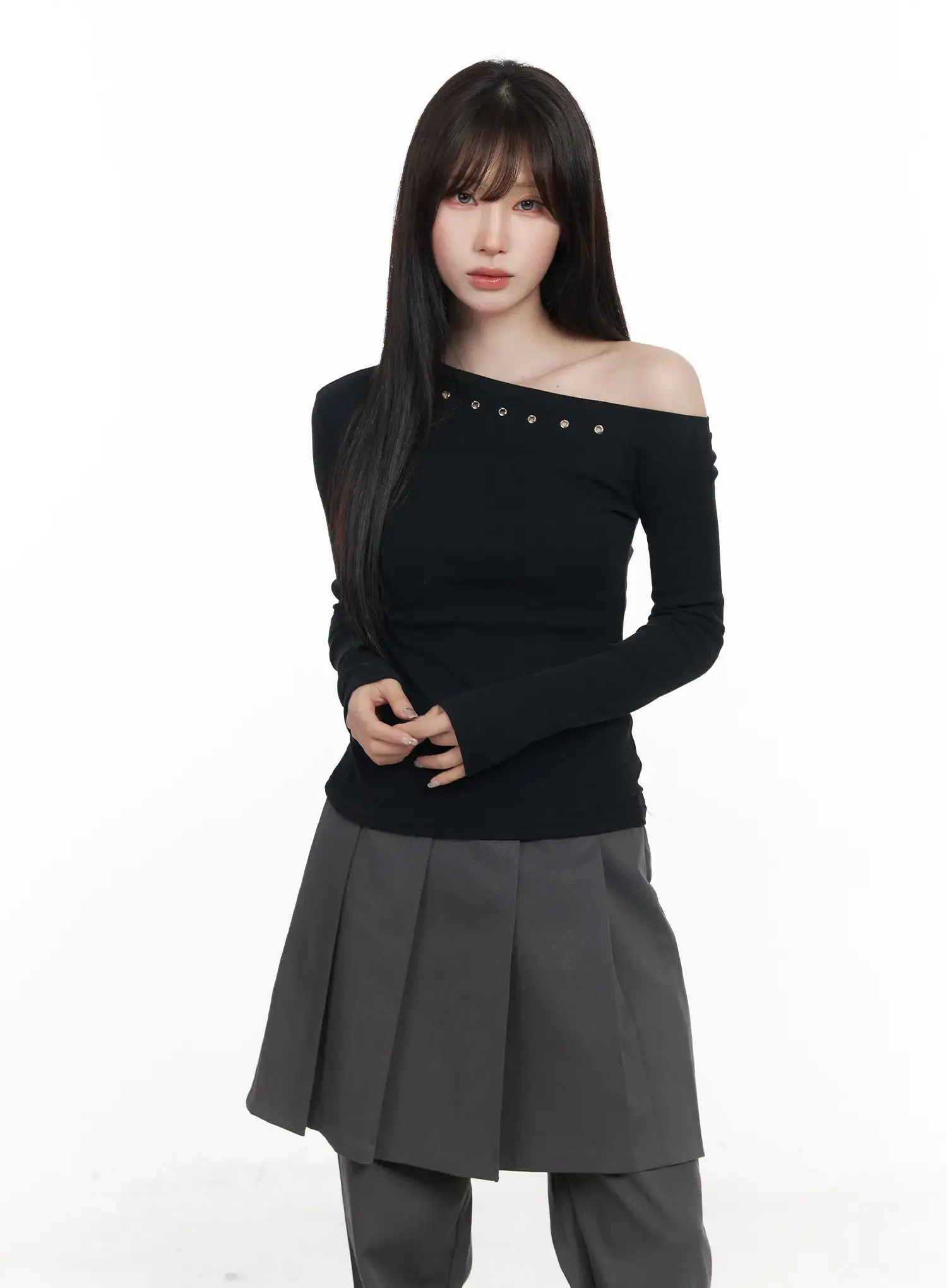 One-Shoulder Long Sleeve Top CF523 - Image 10