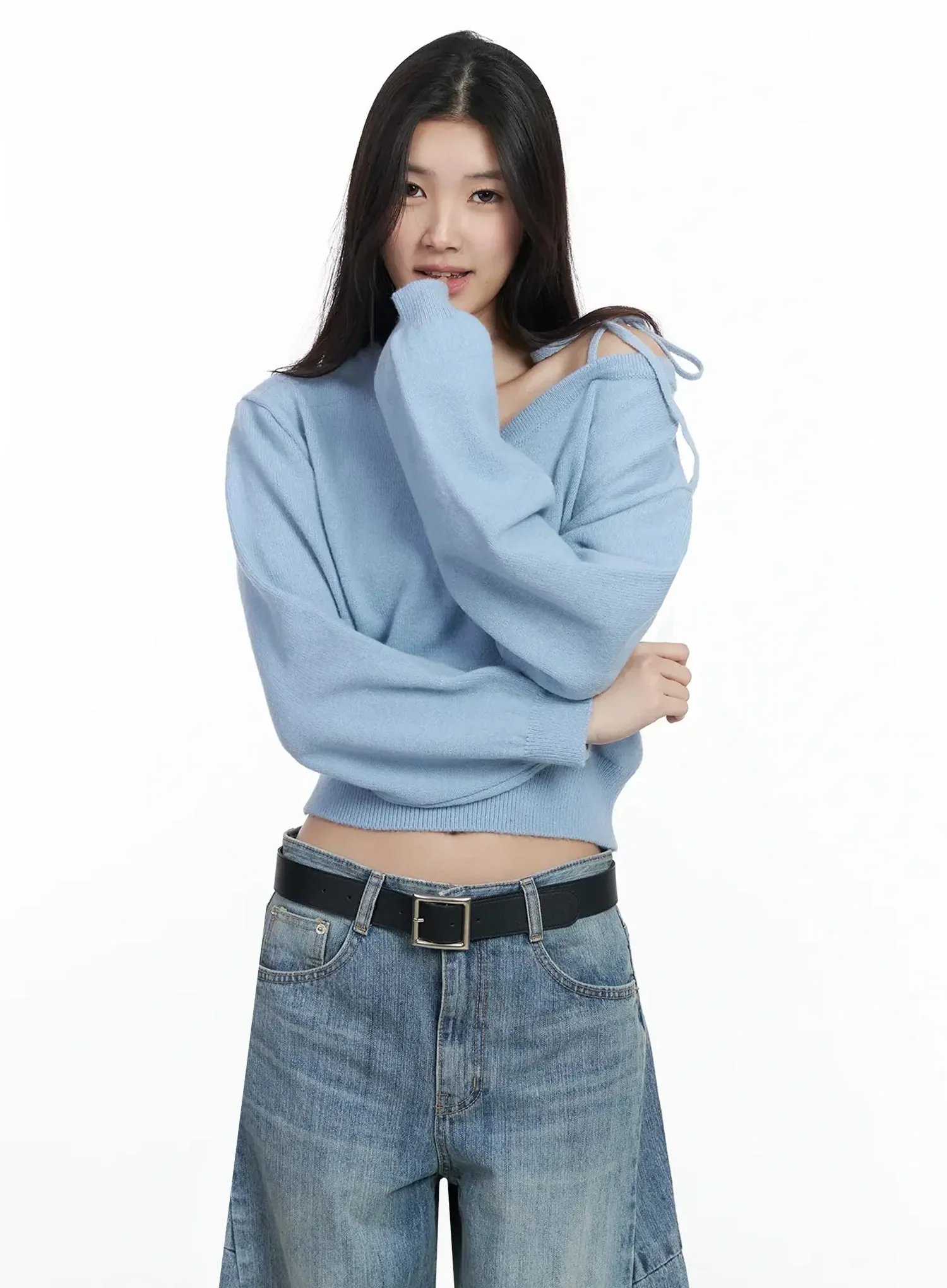 One-Shoulder Tie Sweater IM504 - Image 15