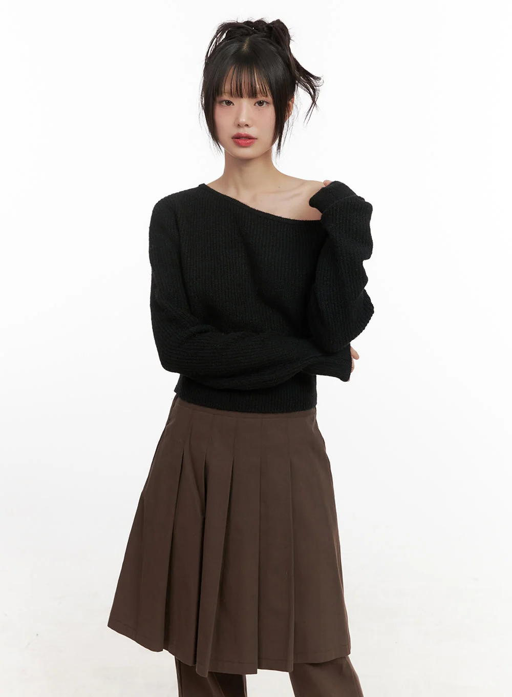 One-Shoulder Wool Blend Sweater CJ506 - Image 9