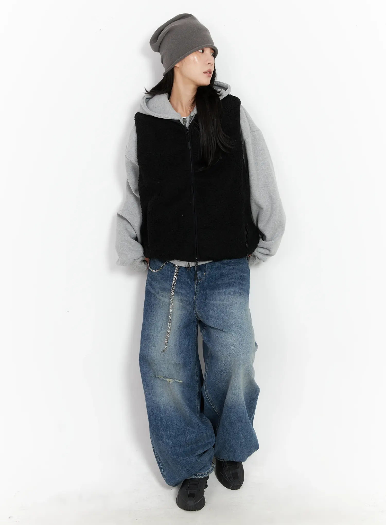 Oversize Shearling Vest CN528 - Image 2