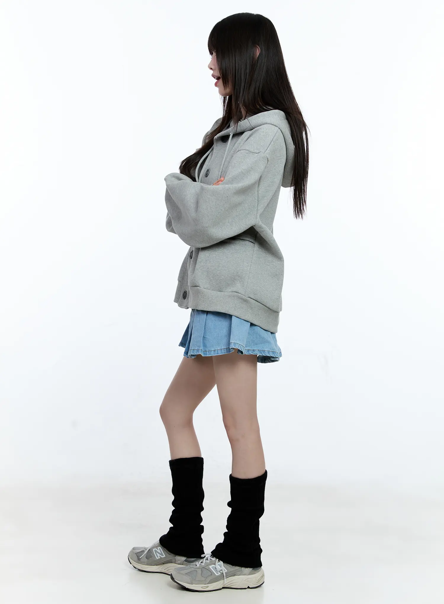 Oversized Buttoned Hoodie CG511 - Image 5