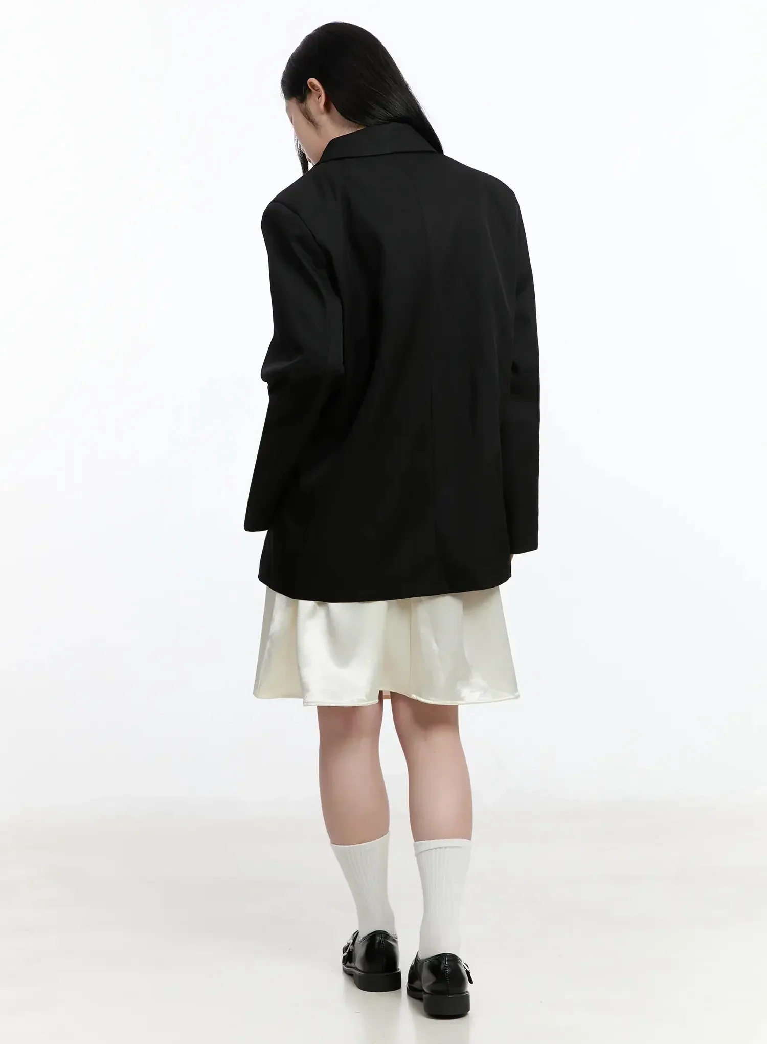 Oversized Double-Button Blazer IM519 - Image 12