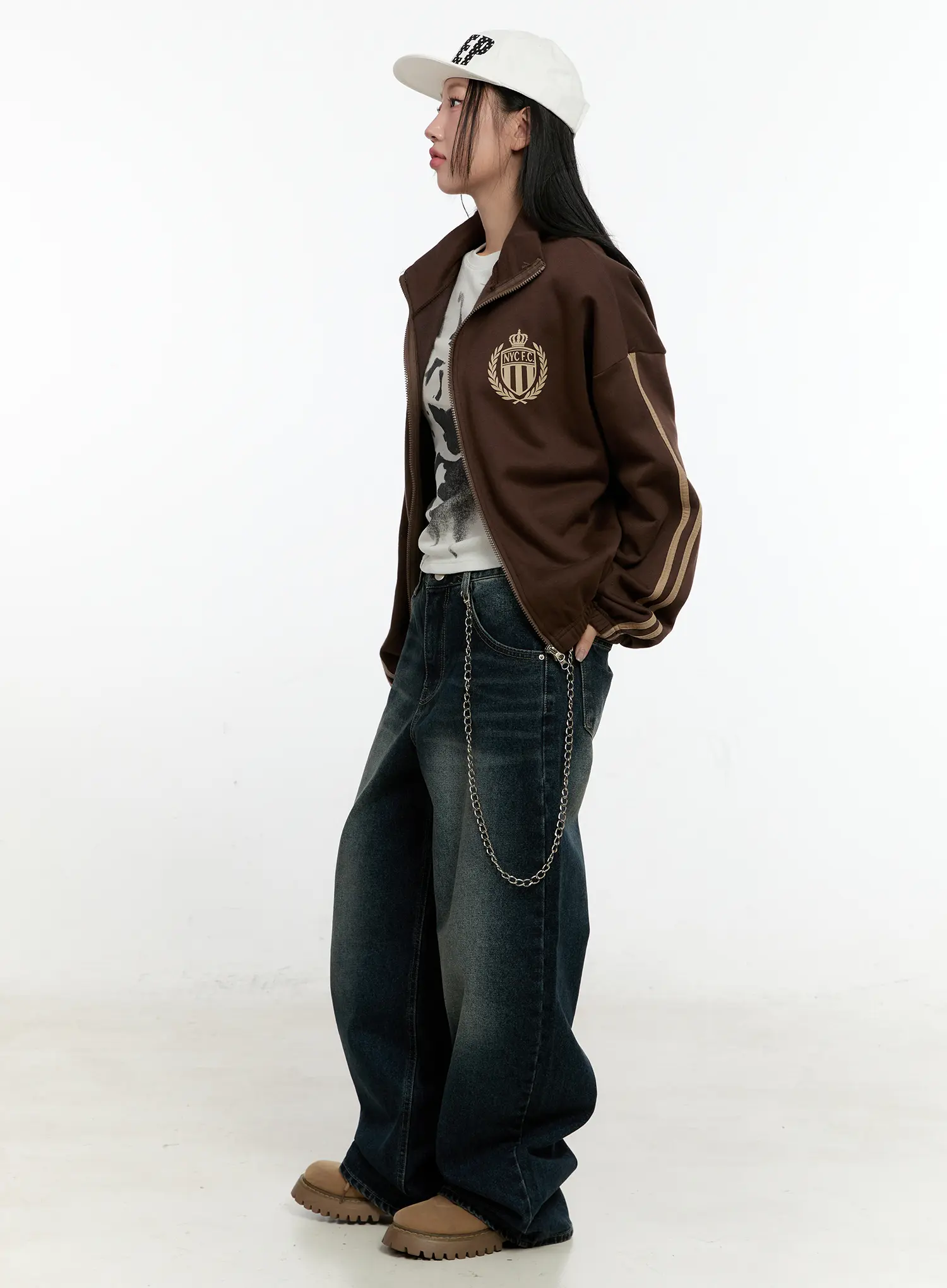 Oversized Fleece Track Jacket CN505 - Image 4