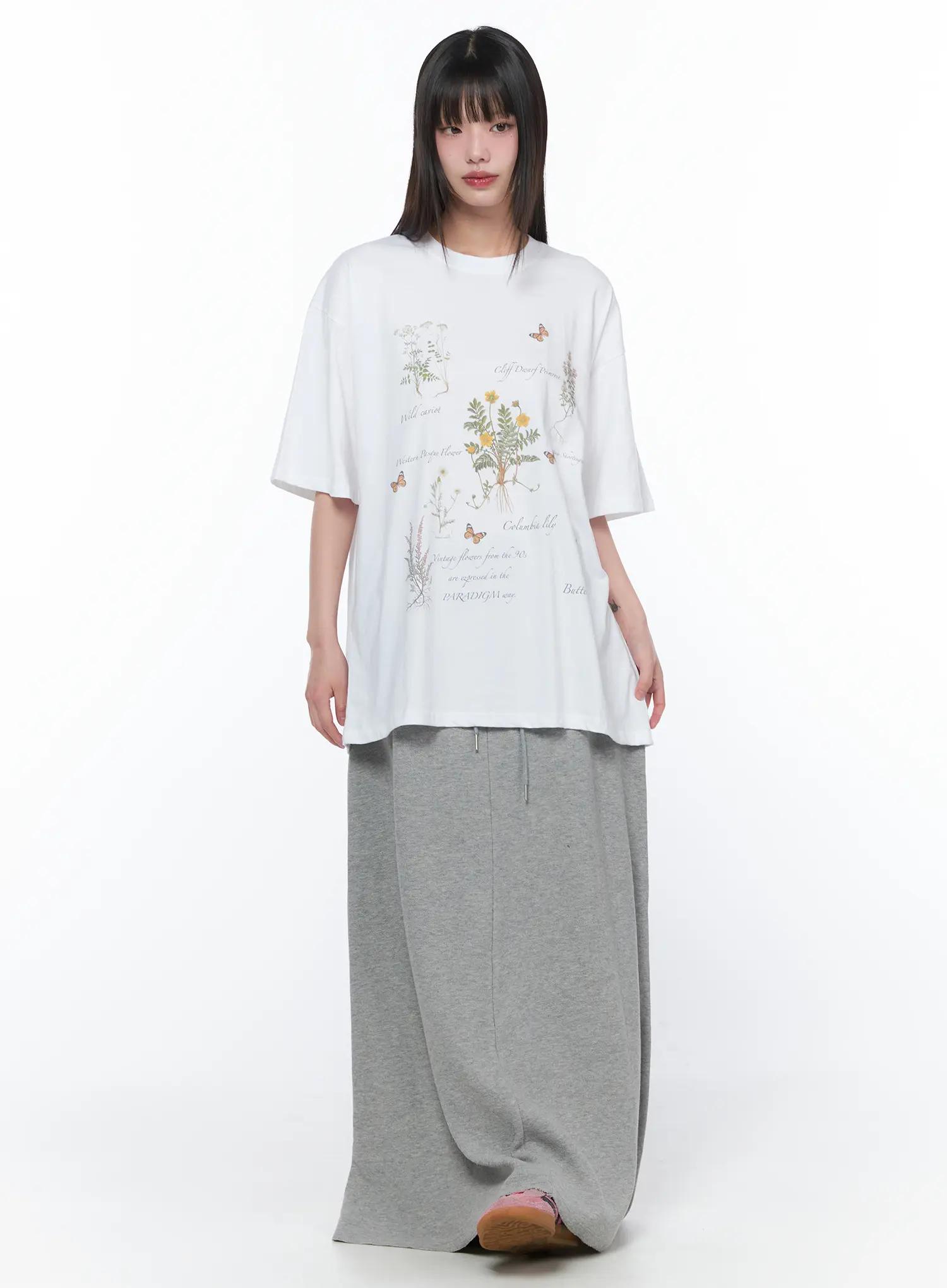 Oversized Floral Print T-Shirt CA528 - Image 7