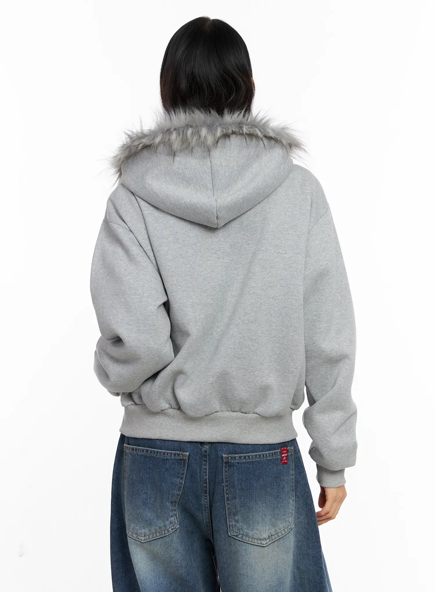 Oversized Fur Zip-Up Hoodie CO529 - Image 10