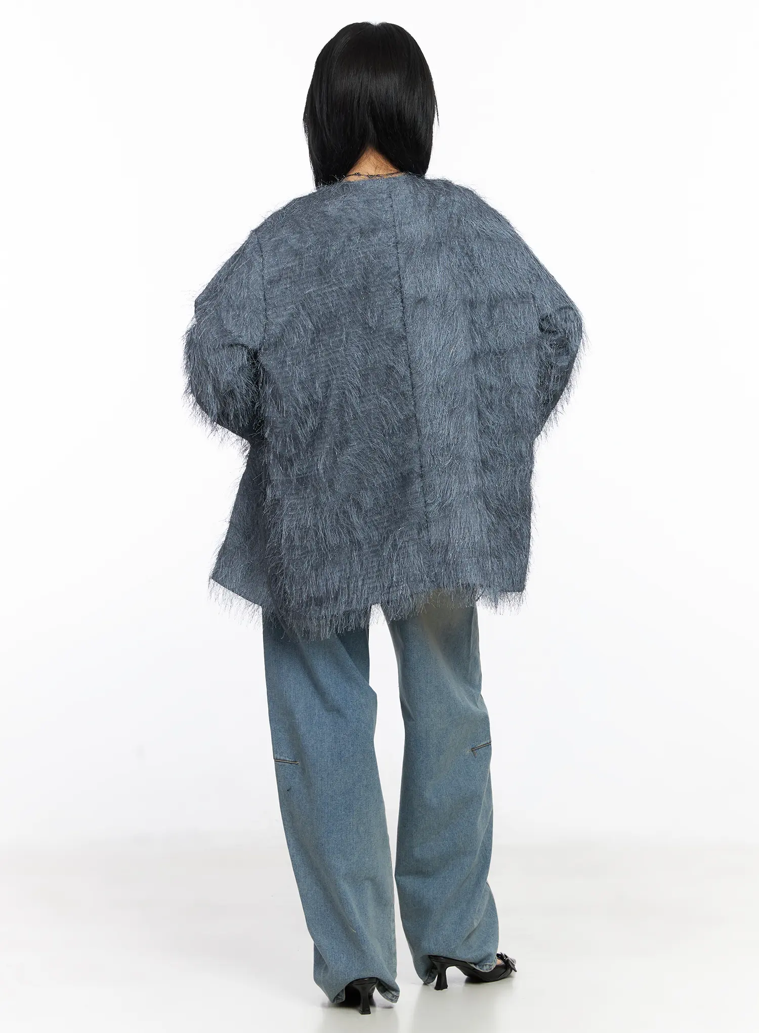 Oversized Fuzzy Knit Cardigan CJ523 - Image 10