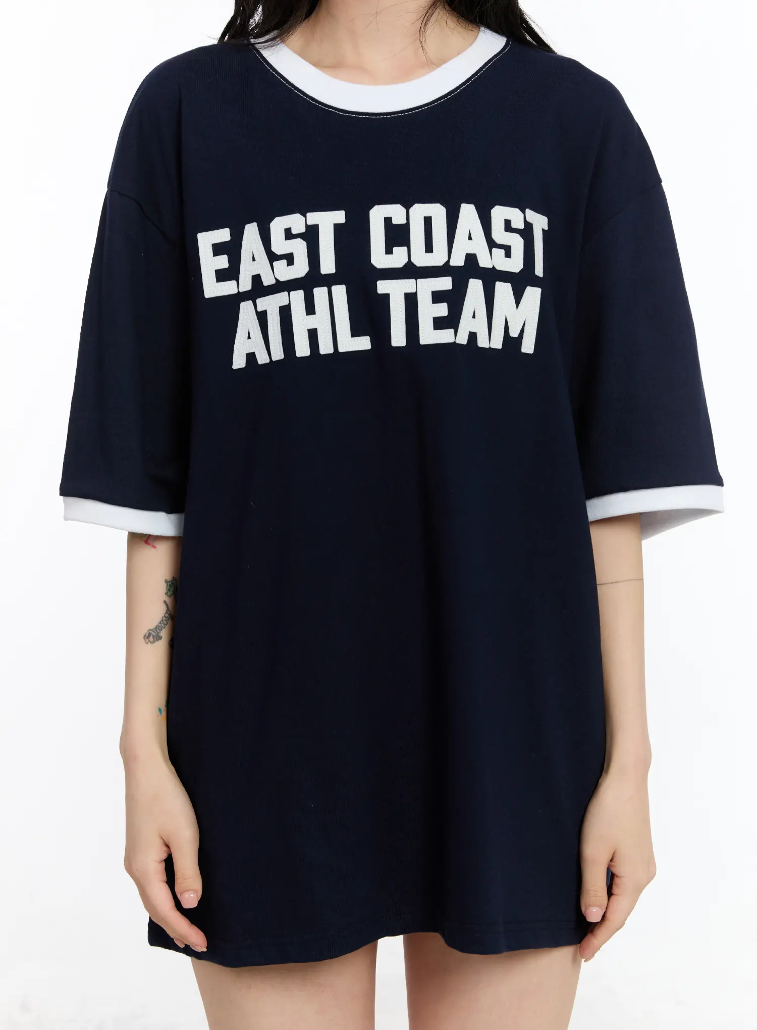 Oversized Graphic Ringer Tee CA507 - Image 5