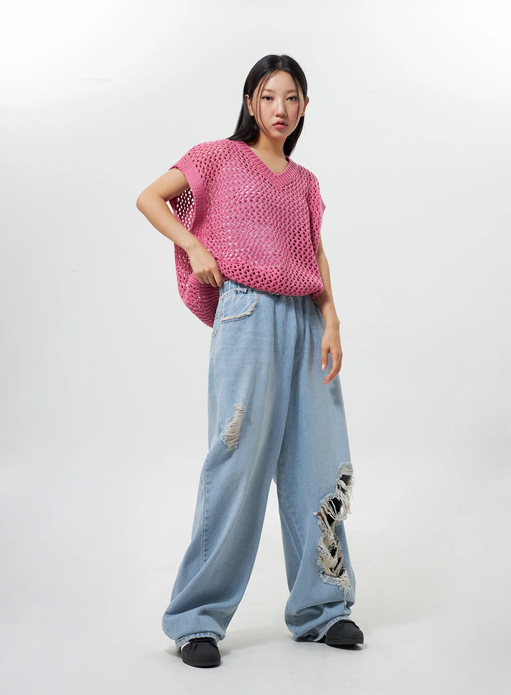 Oversized Ripped Jeans CY324 - Image 13