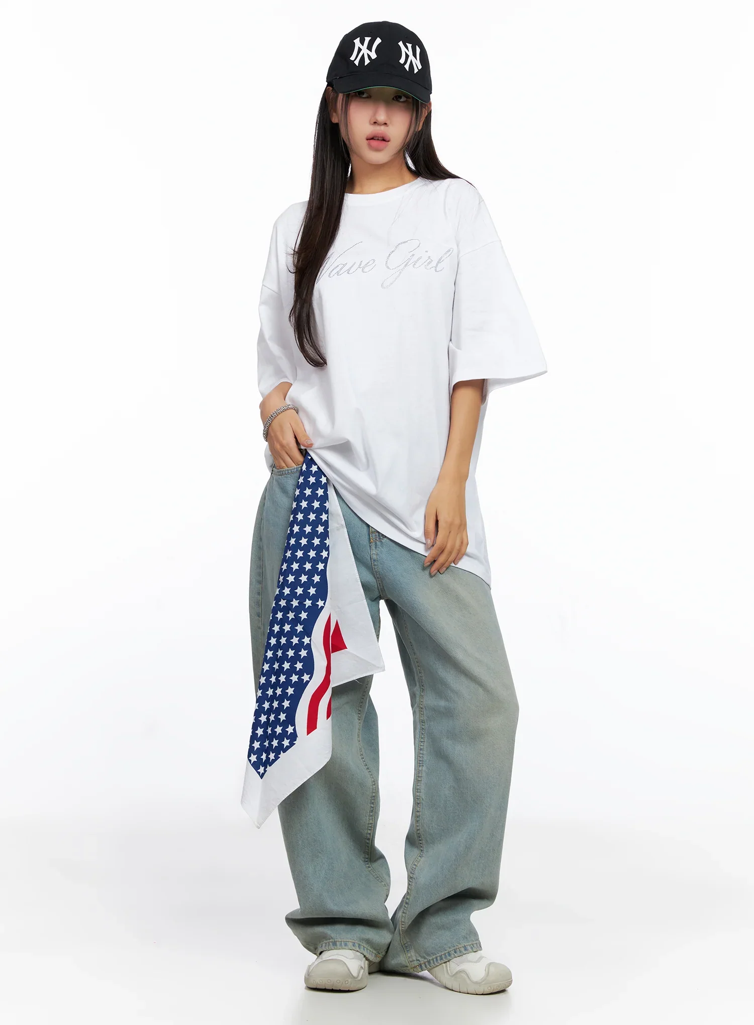 Oversized Text Print Tee CO515 - Image 2