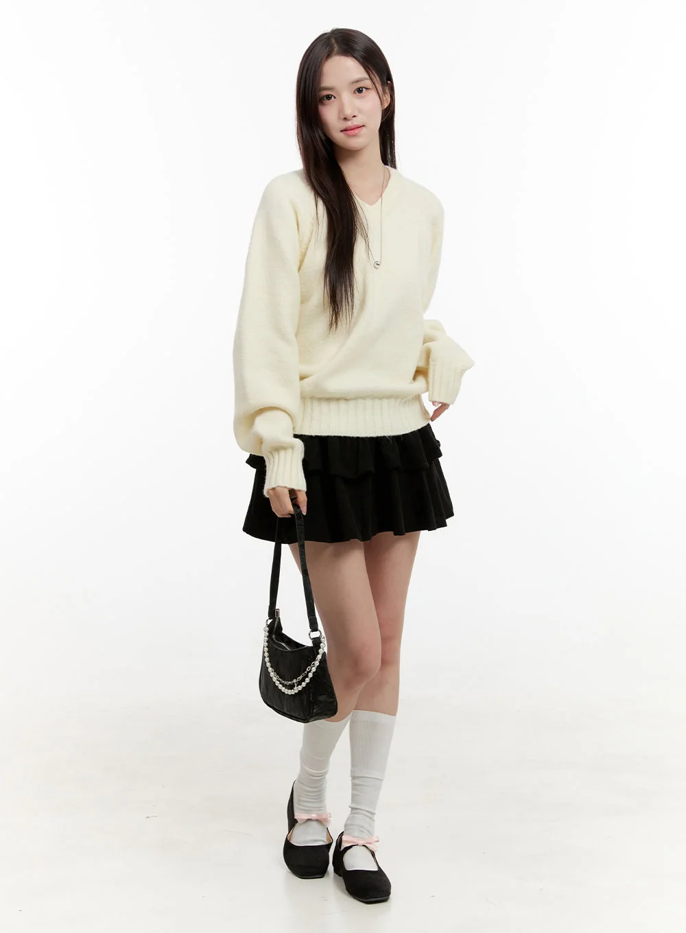 Oversized V-Neck Sweater OG429 - Image 2