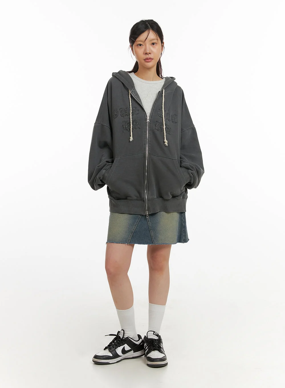 Oversized Zip-Up Hoodie IY410 - Image 6