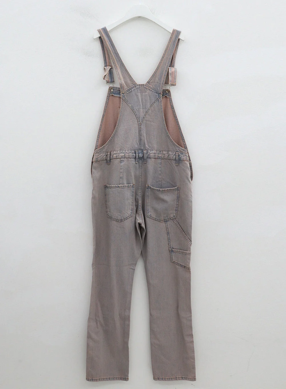 Pink Washed Overfit Denim Overalls CG16 - Image 11