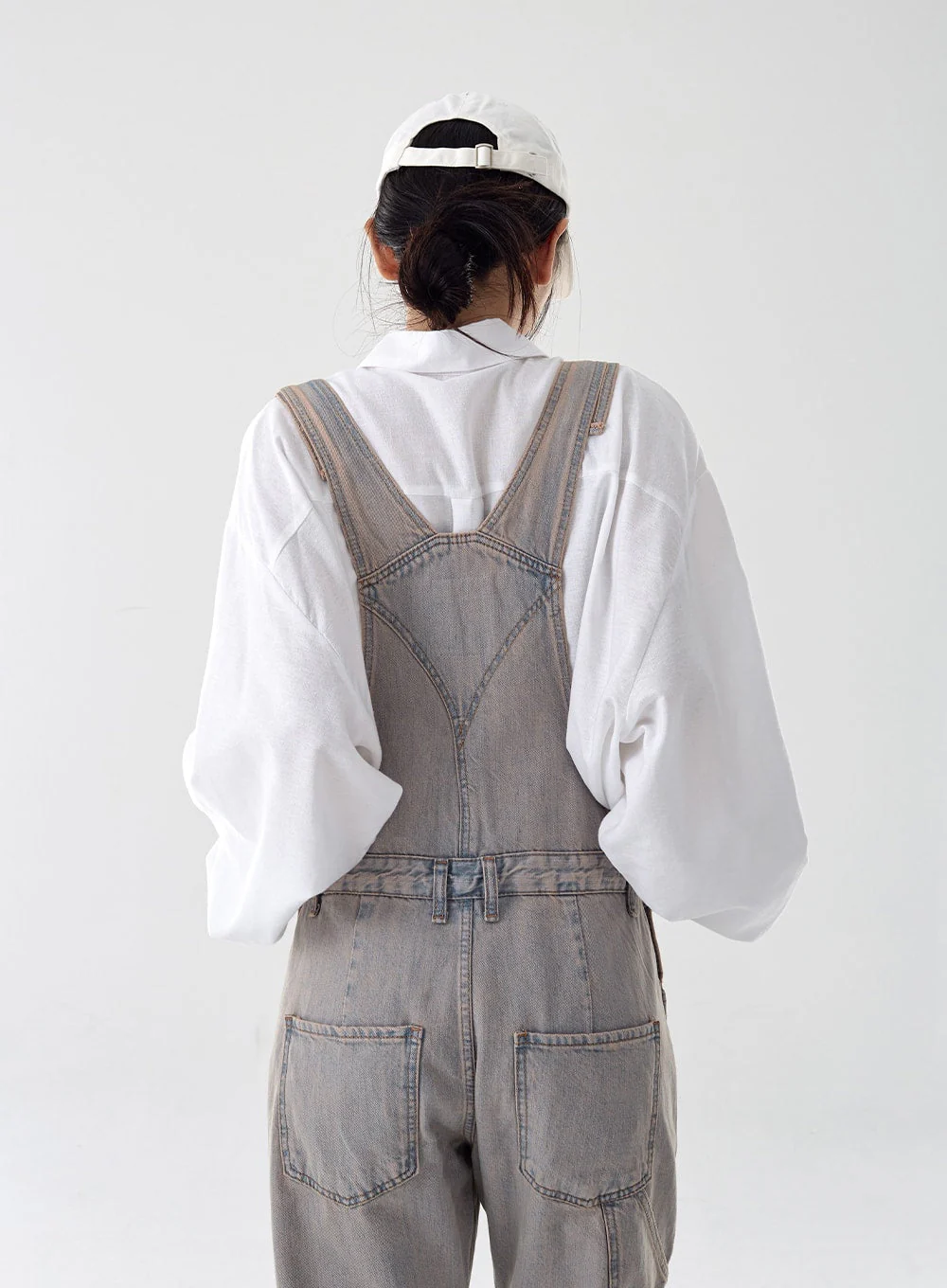 Pink Washed Overfit Denim Overalls CG16 - Image 5