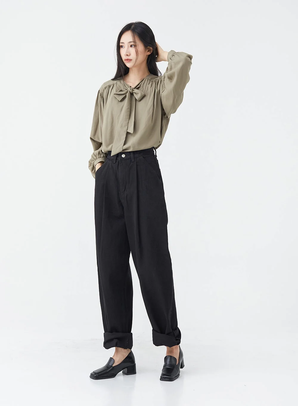 Pintuck Black Jeans OG18 - Image 11