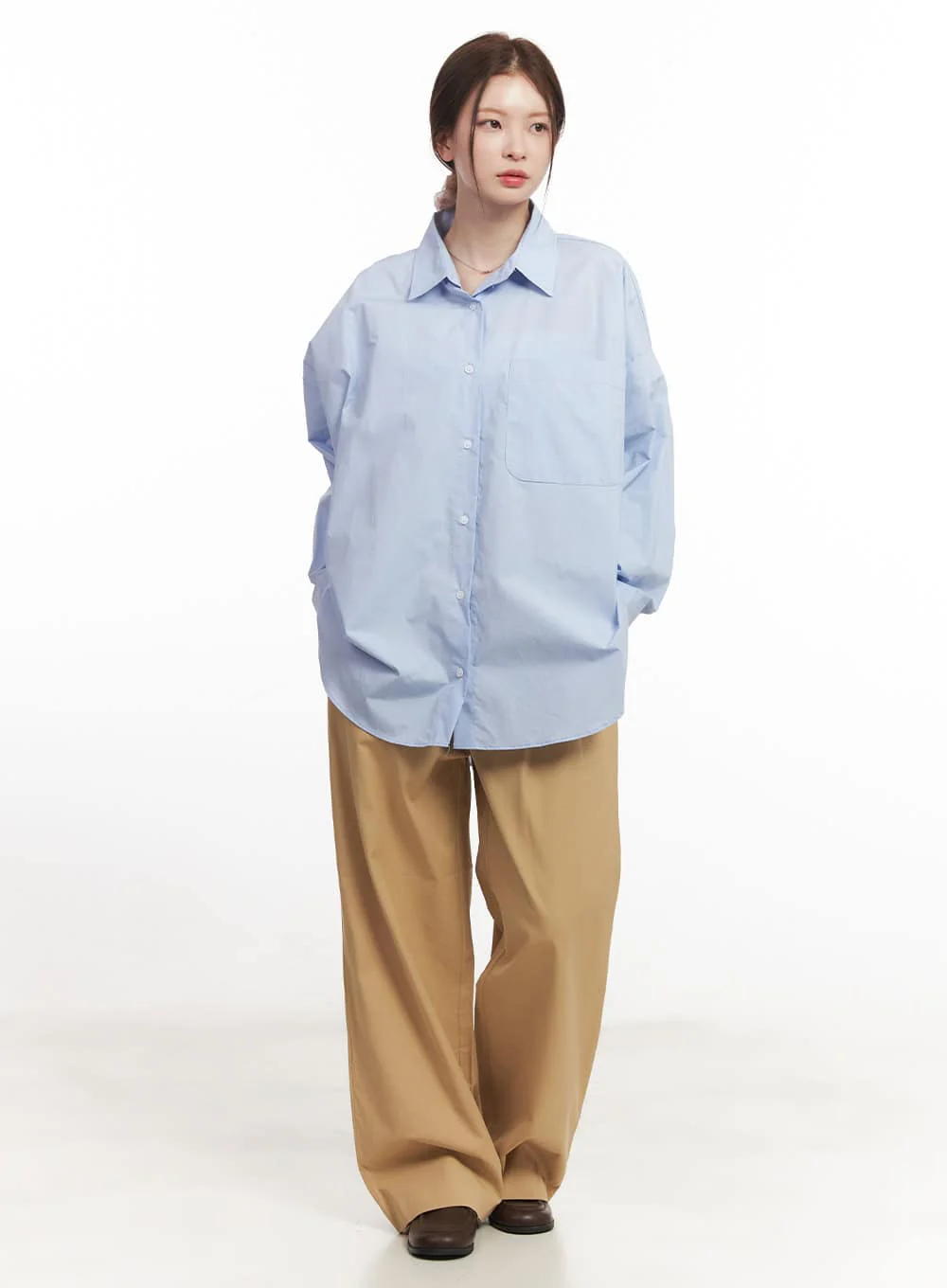 Pintuck Cotton Tailored Trousers CA502 - Image 3
