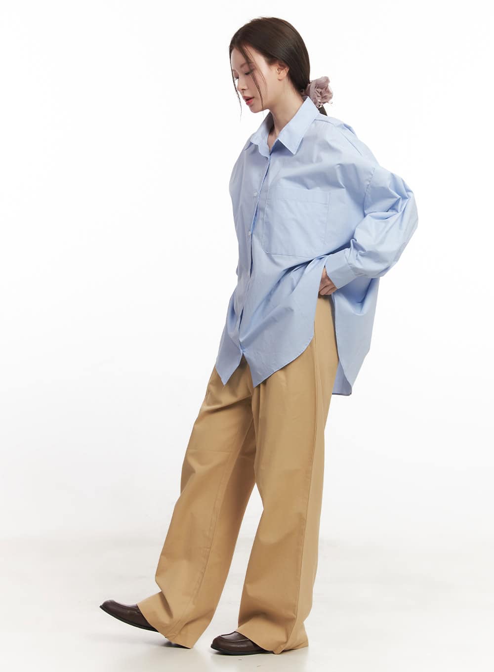 Pintuck Cotton Tailored Trousers CA502 - Image 4