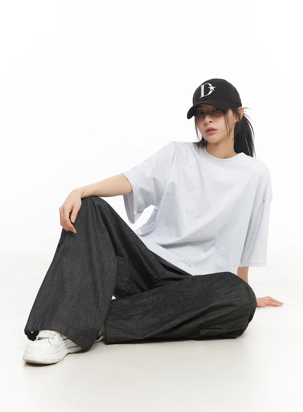 Pintuck Denim Sweatpants IY529 - Image 6