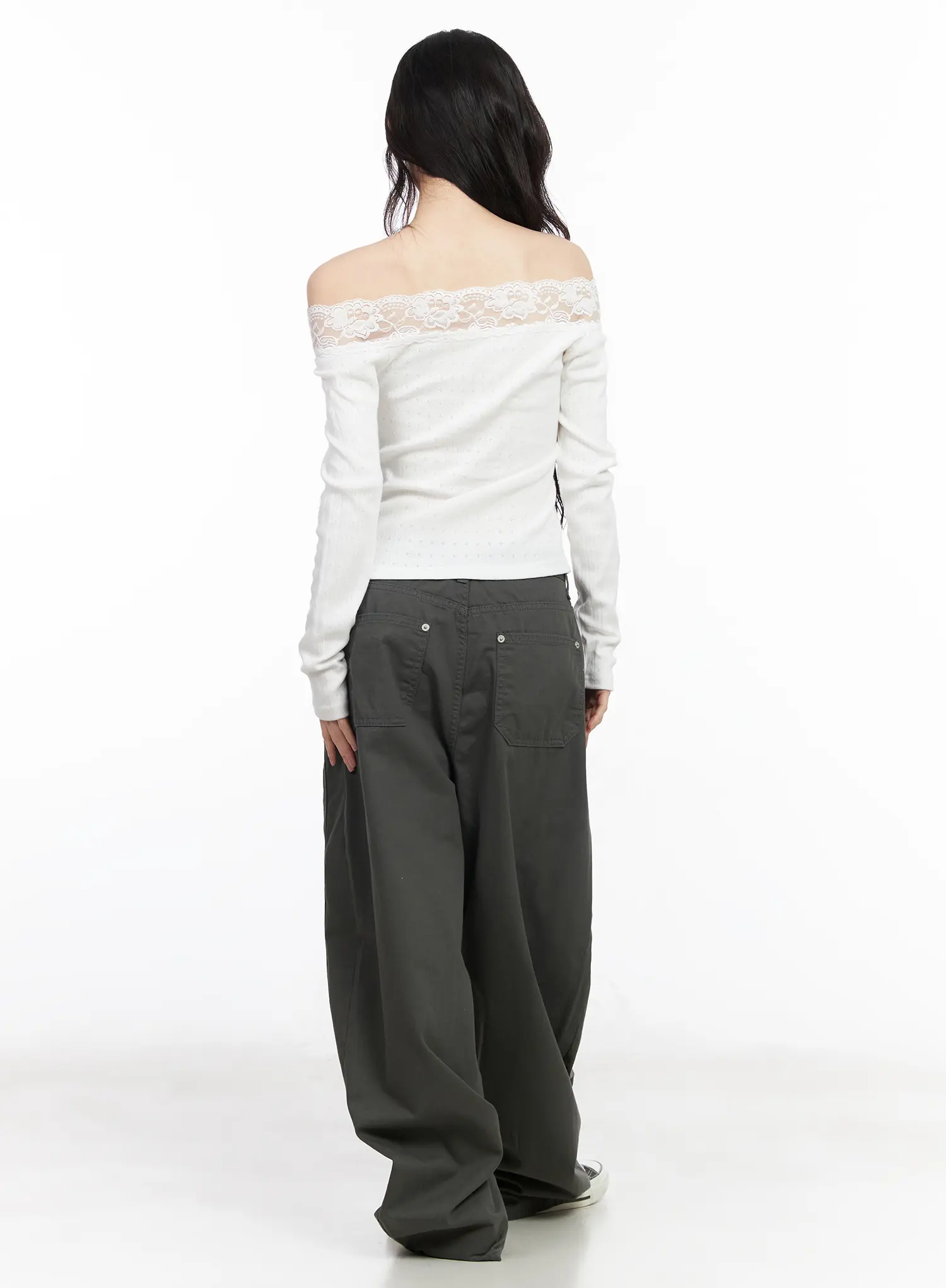 Pintuck Wide Cotton Pants CM518 - Image 4