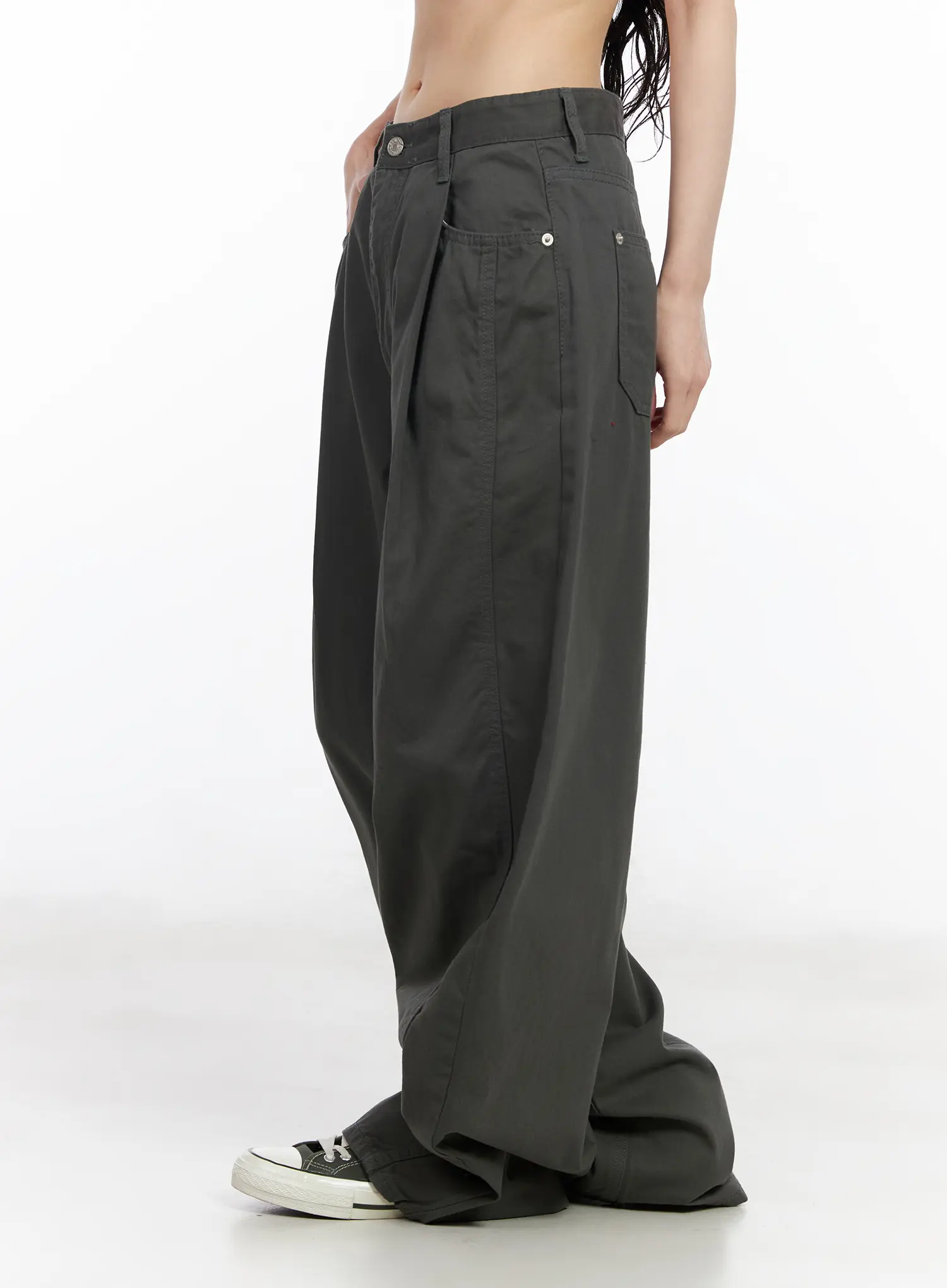 Pintuck Wide Cotton Pants CM518 - Image 5