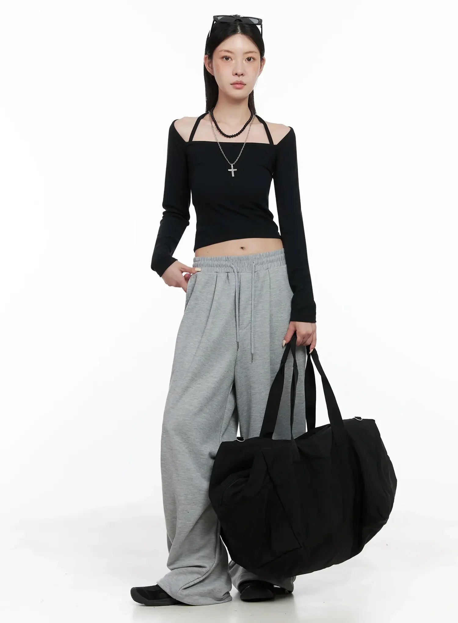 Pintuck Wide Leg Sweatpants IS508 - Image 14