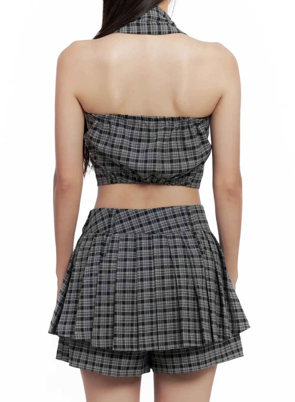 Plaid Button Halter Tank CL508 - Image 10
