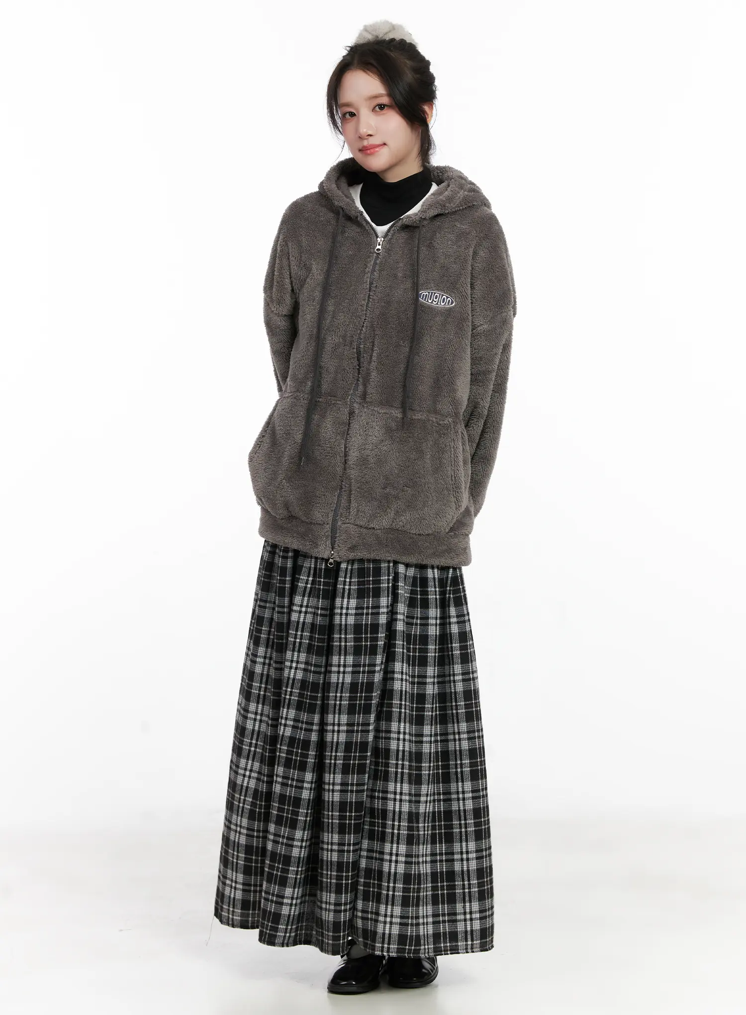 Plaid Frill Maxi Skirt CN527 - Image 8
