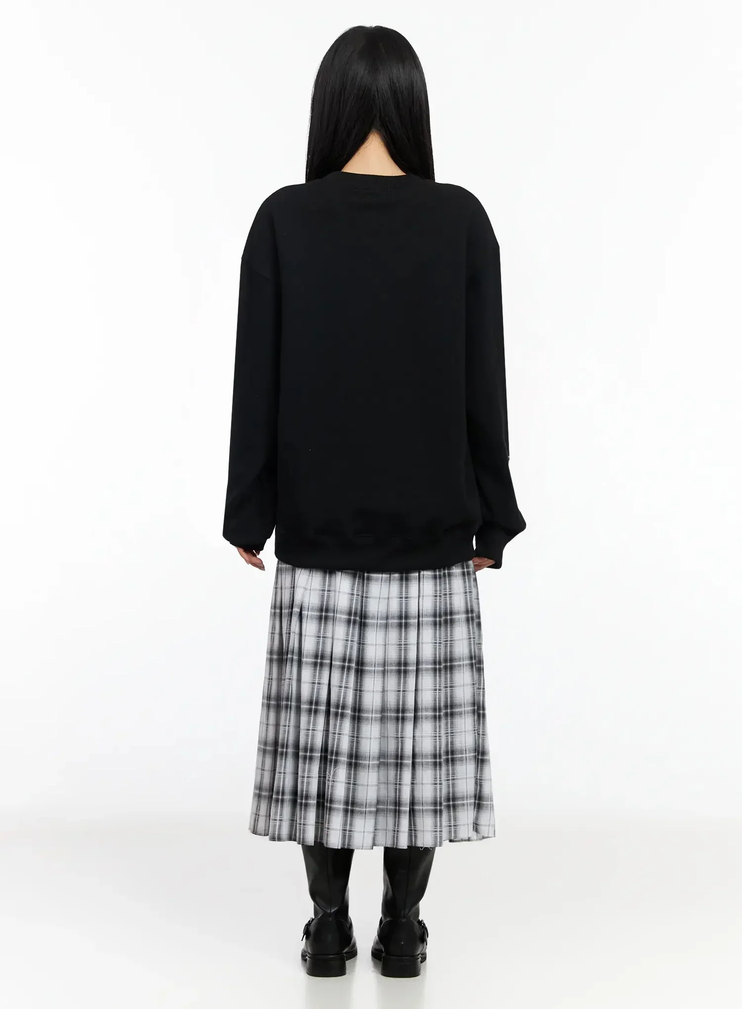 Plaid Layered Maxi Skirt IA507 - Image 8