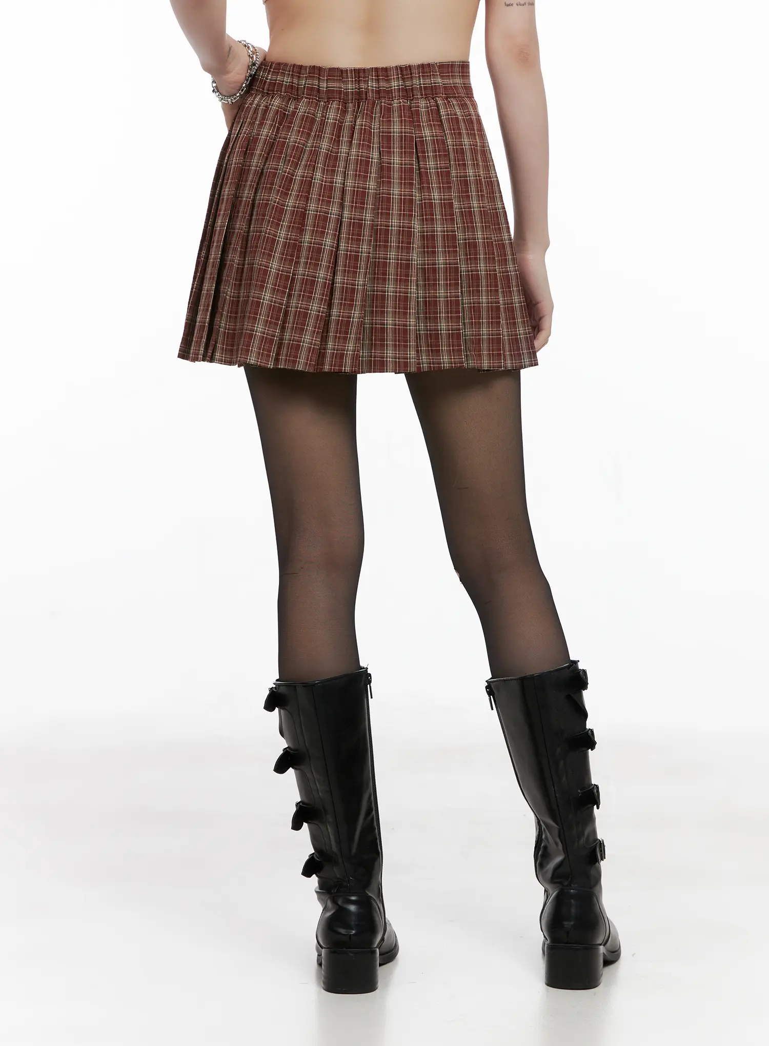 Plaid Pleated Mini Skirt CG519 - Image 7