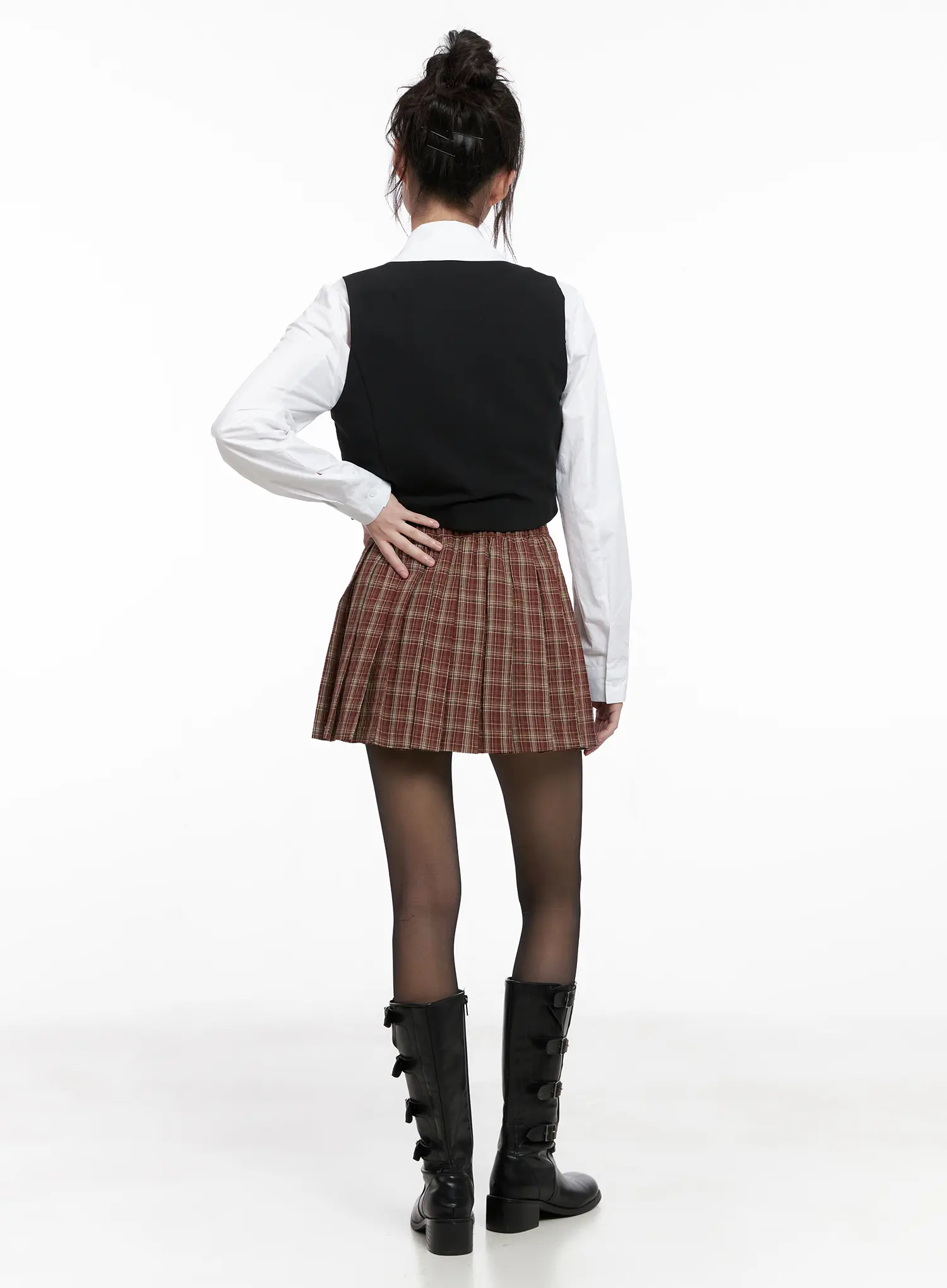 Plaid Pleated Mini Skirt CG519 - Image 8