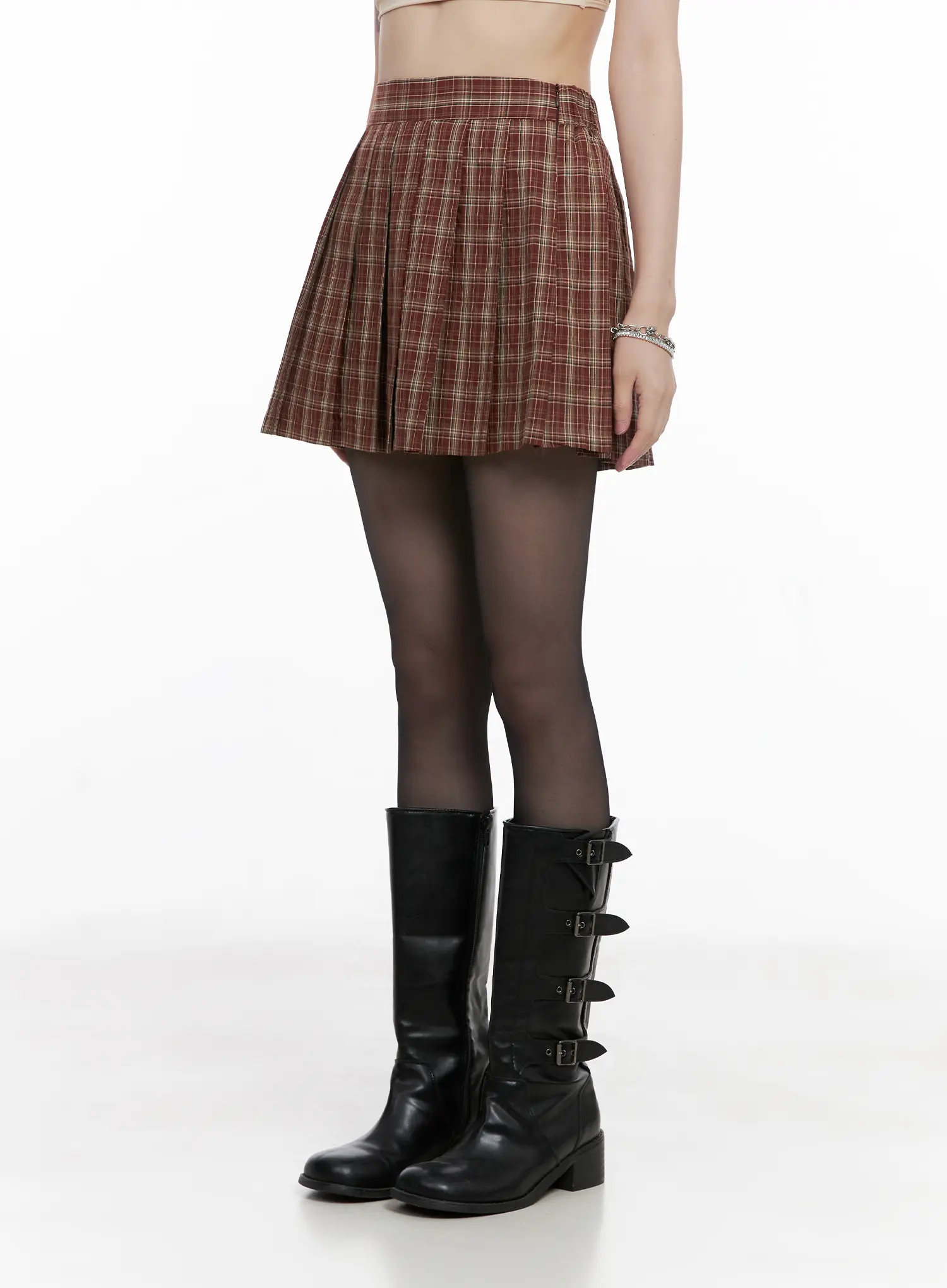 Plaid Pleated Mini Skirt CG519 - Image 9