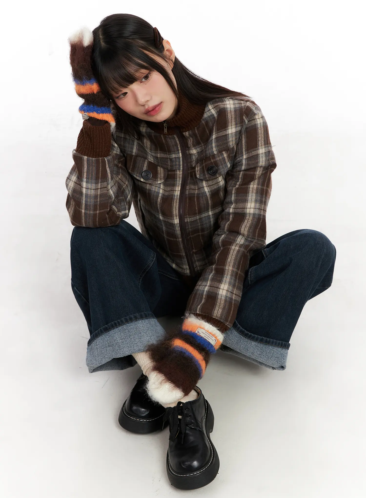 Plaid Quilted Bomber Jacket CN520
