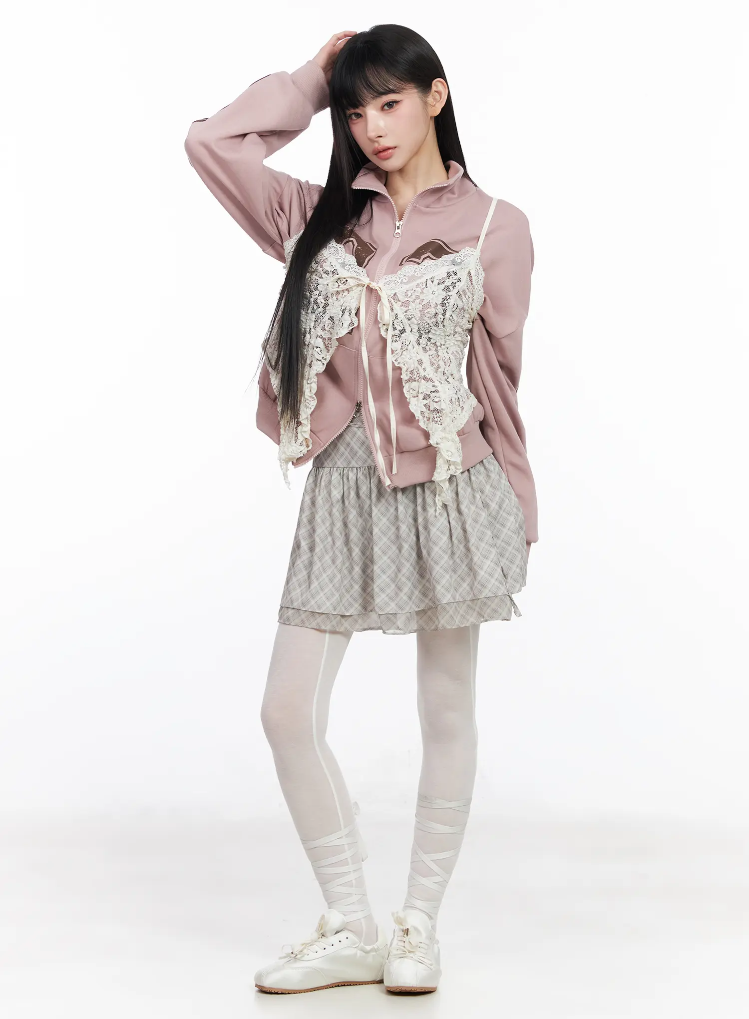 Plaid Ruffle Mini Skirt CF518 - Image 8