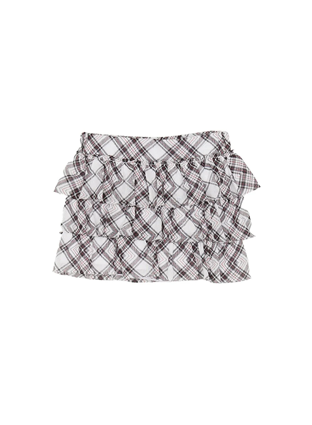 Plaid Ruffle Mini Skirt CY514 - Image 9