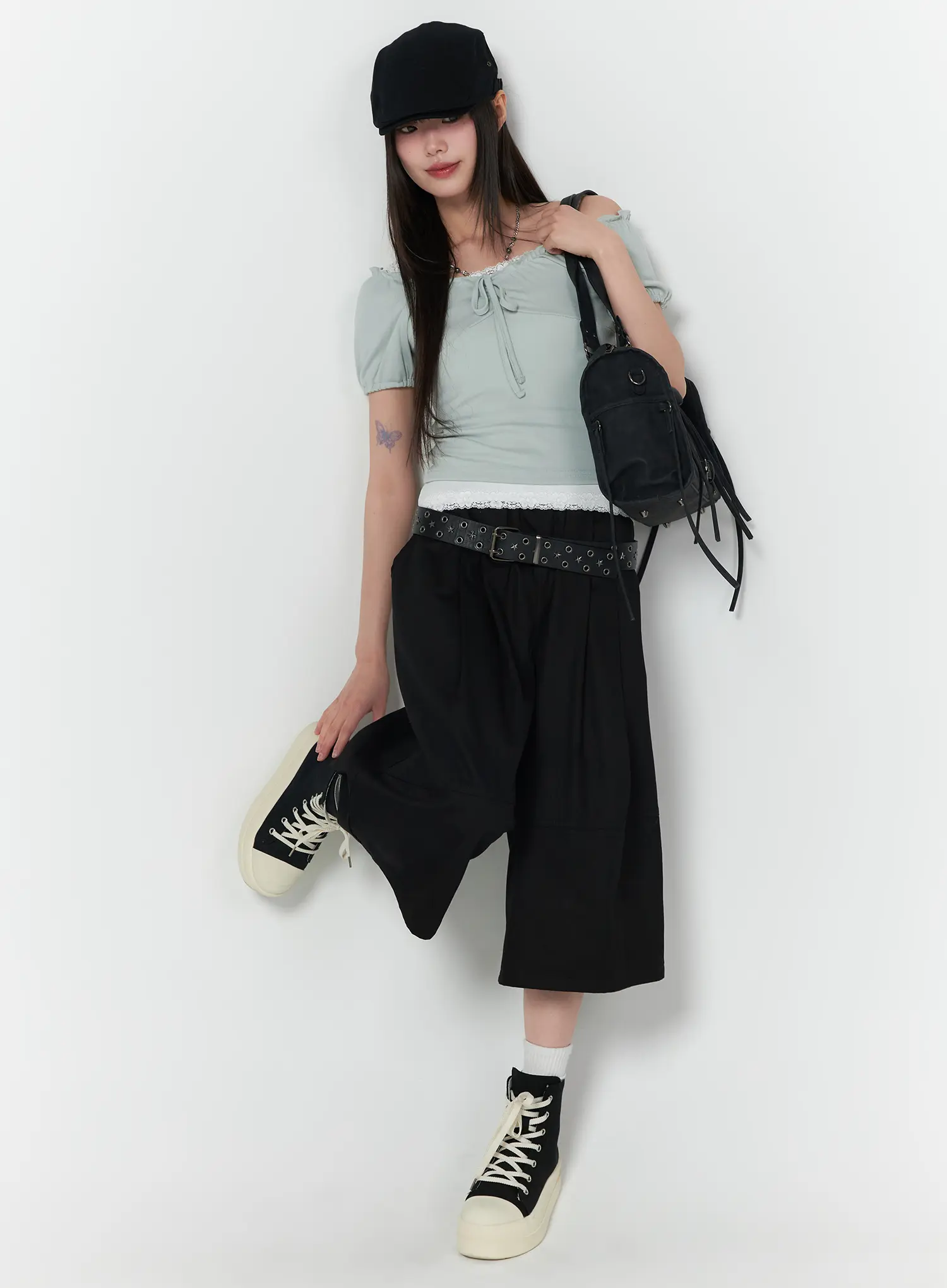 Pleated Bermuda Pants CA528 - Image 8