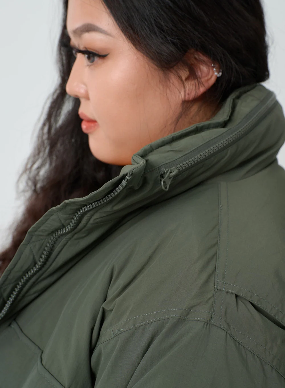 Plus Twin Front Pocket Hoodie Puffer Jacket ID27 - Image 10