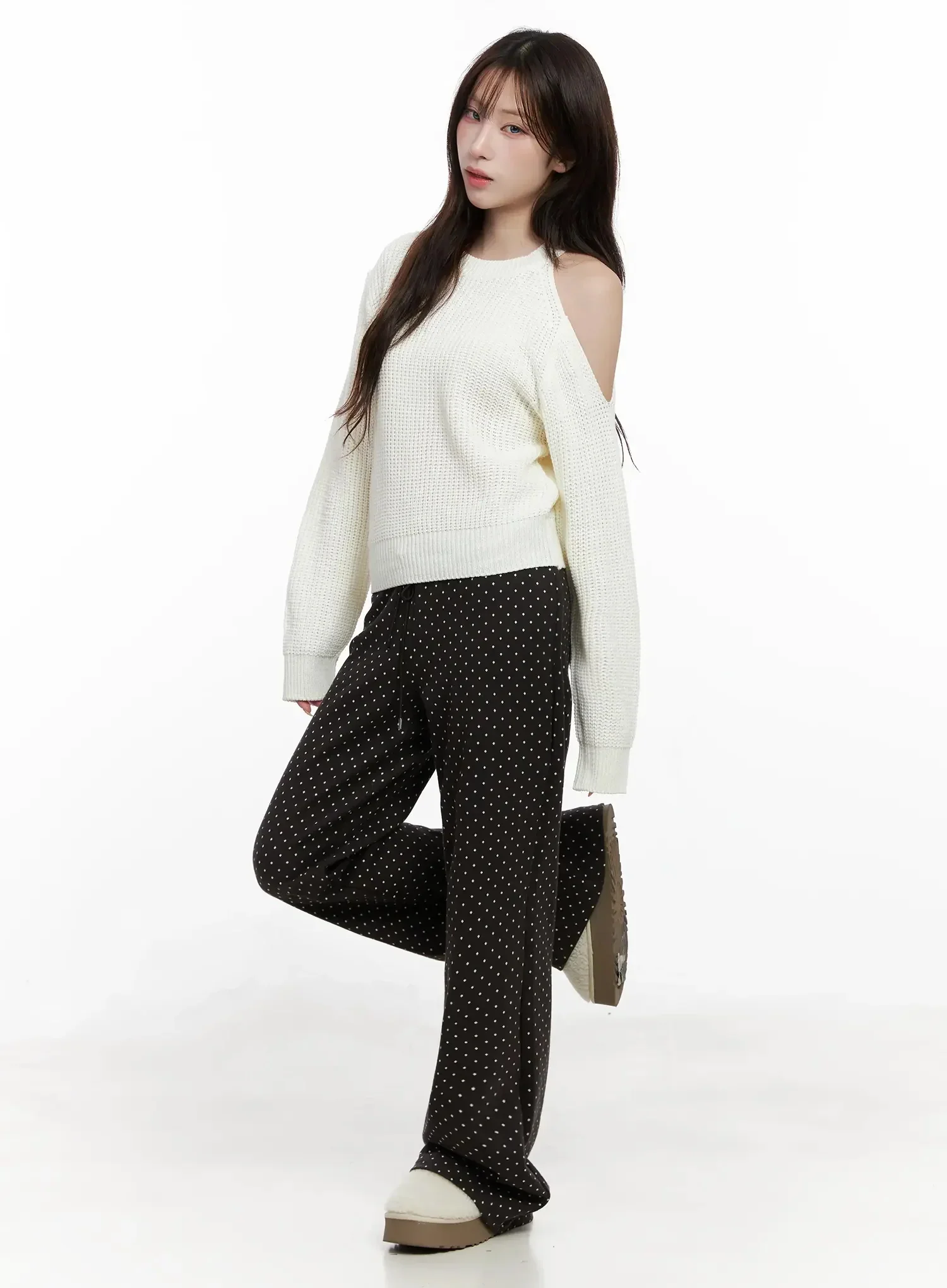 Polka Dot Bootcut Flare Pants IN514 - Image 7