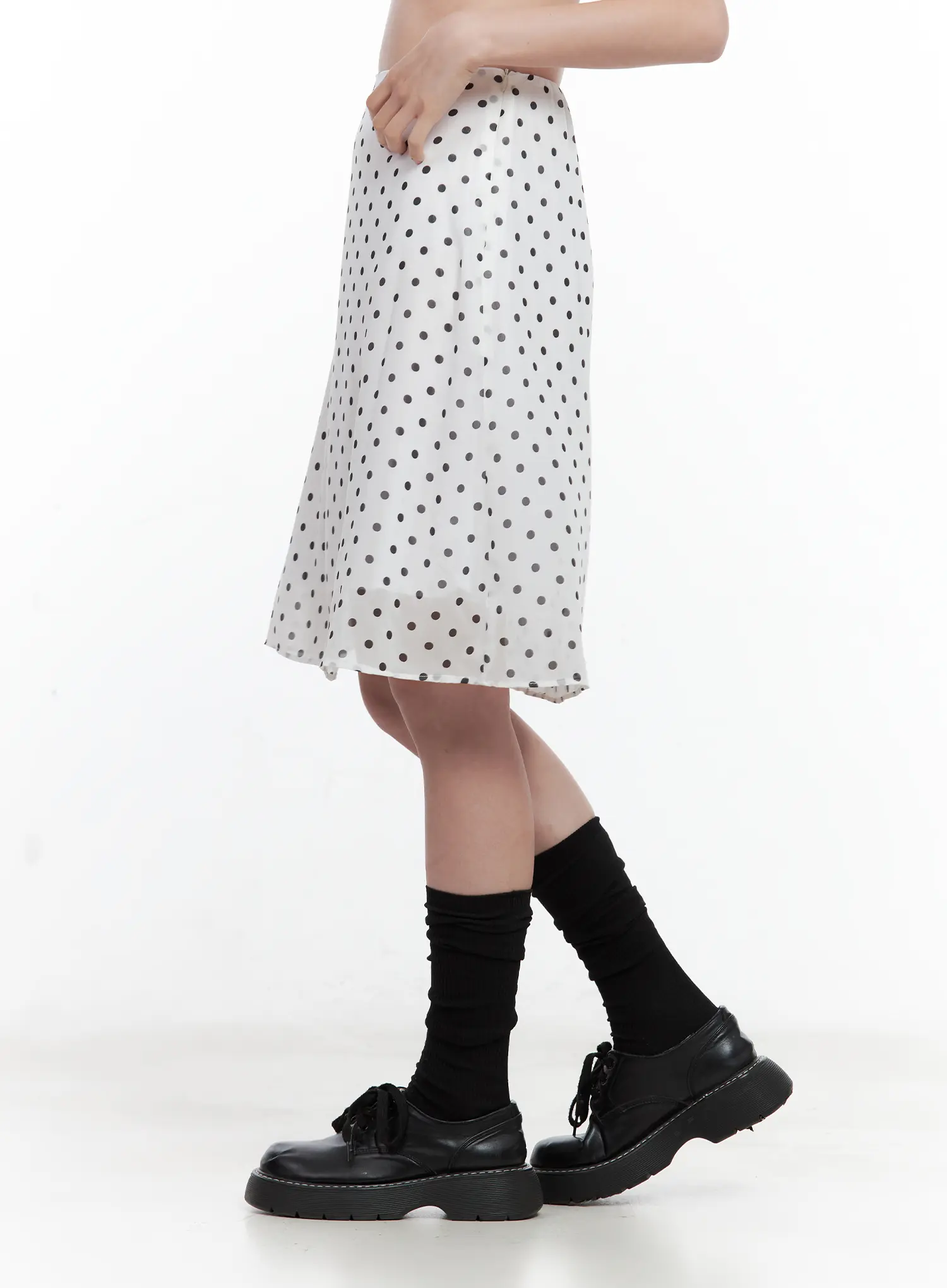 Polka Dot Double-Layered Midi Skirt CL502 - Image 6