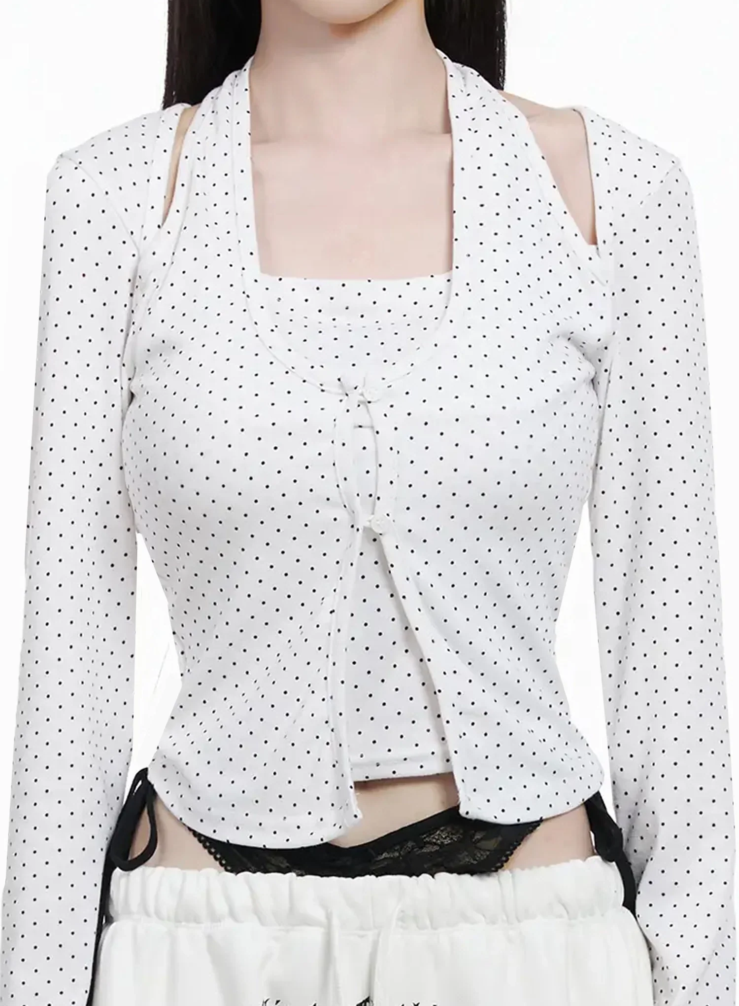 Polka Dot Layered Halter Top IY511 - Image 8