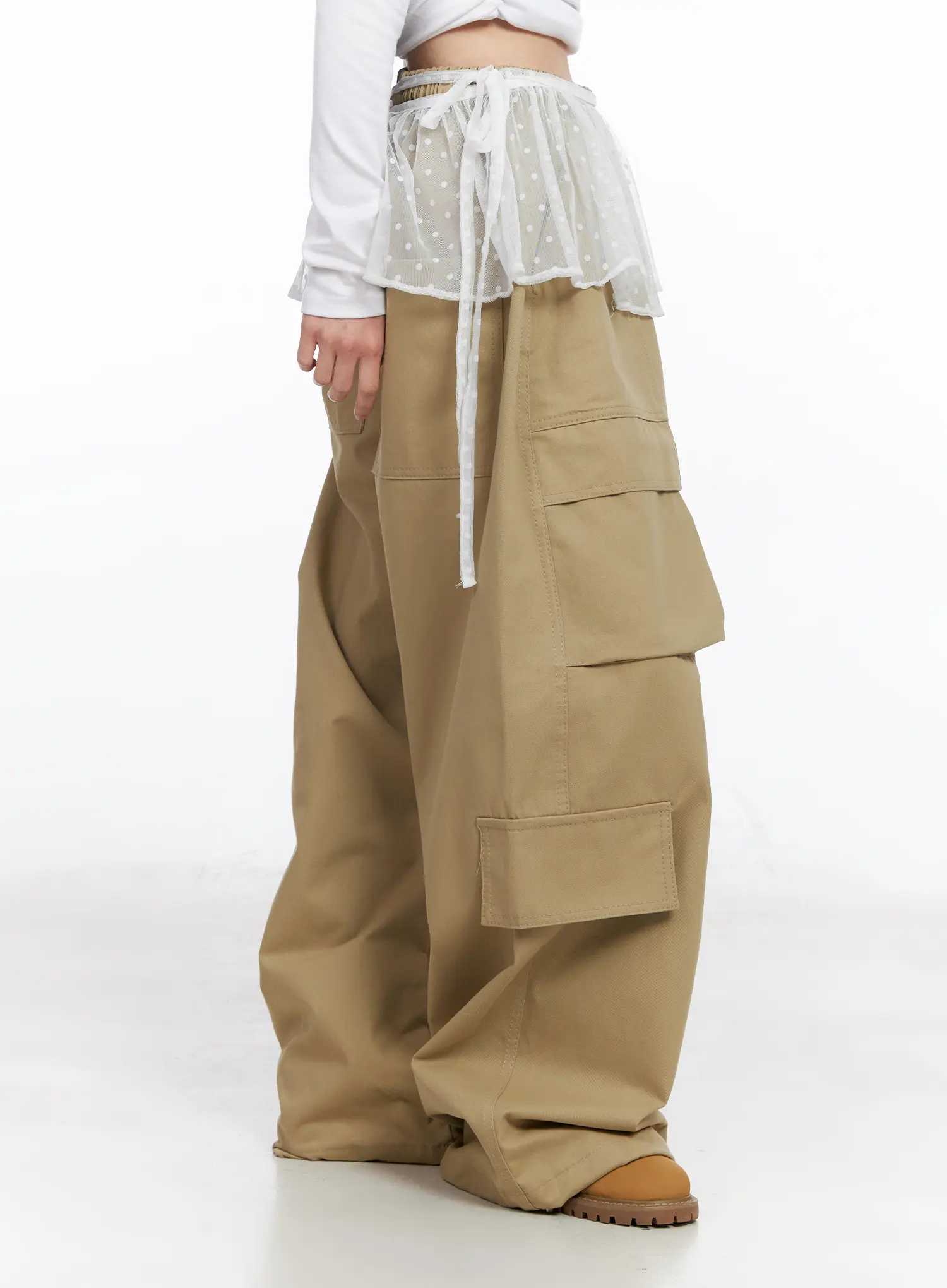 Polka Dot Mesh Wrap Skirt CF518 - Image 3