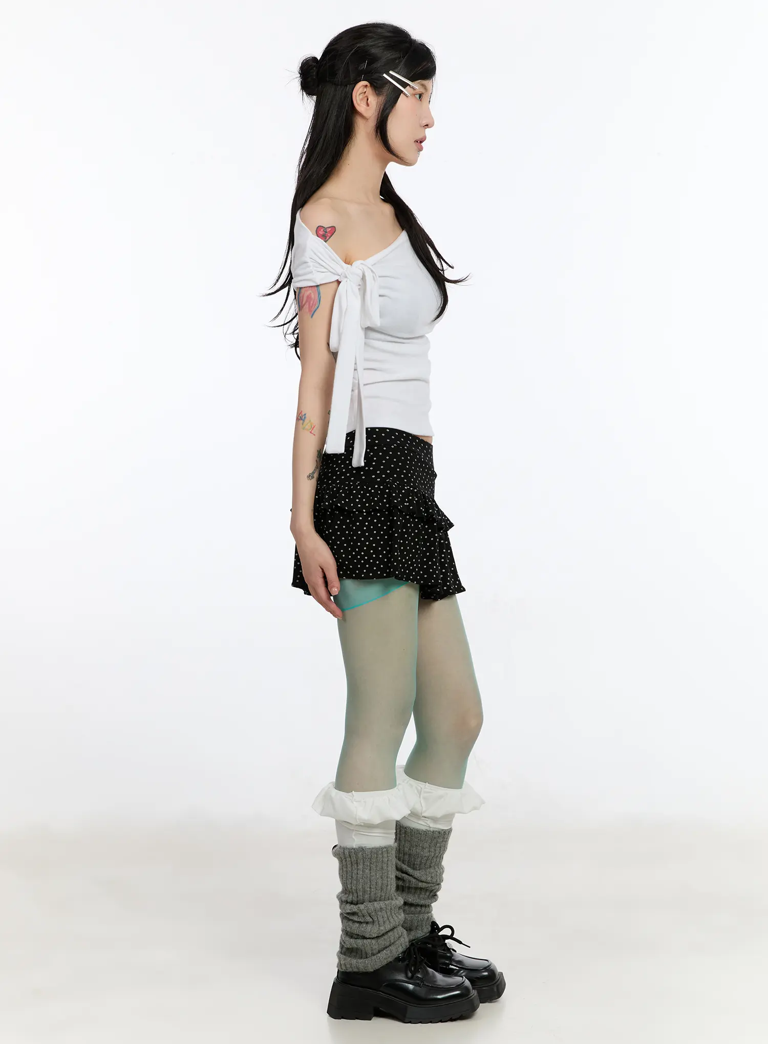 Polka Dot Ruffle Mini Skirt CA508 - Image 5