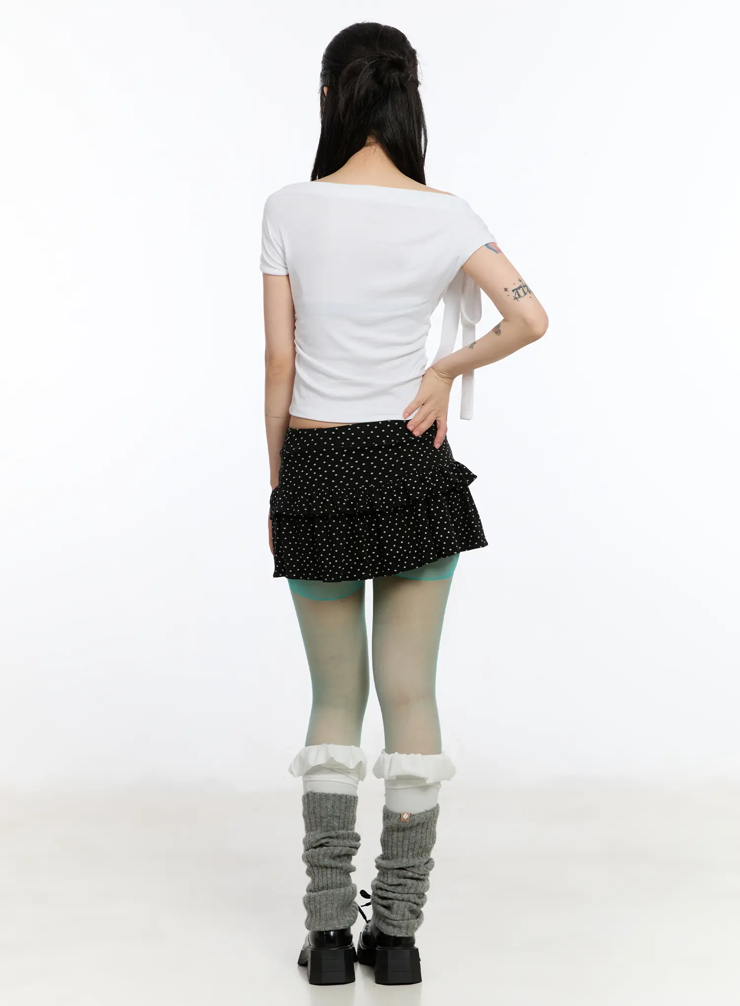 Polka Dot Ruffle Mini Skirt CA508 - Image 7