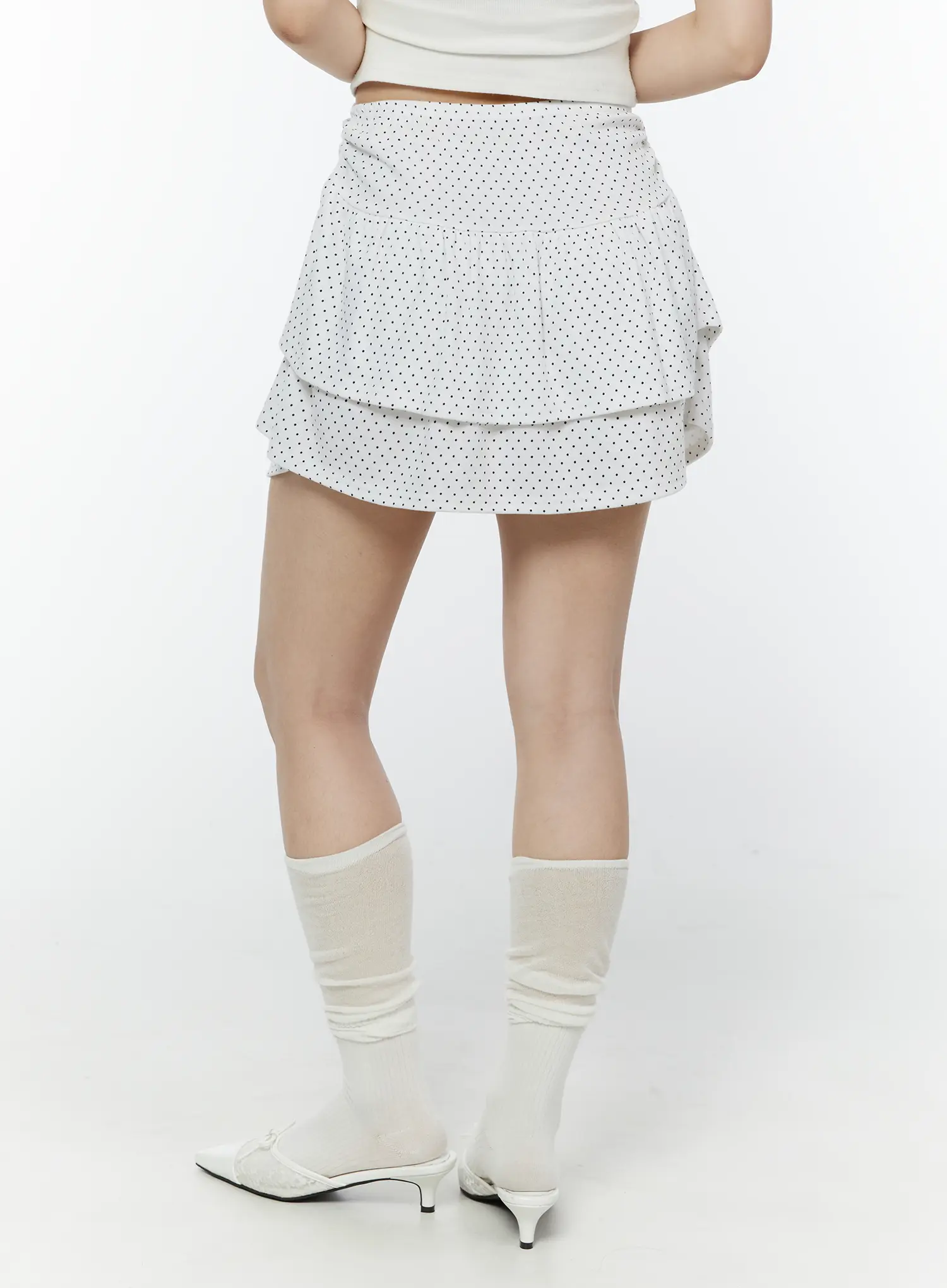 Polka Dot Ruffle Mini Skirt IY507 - Image 10