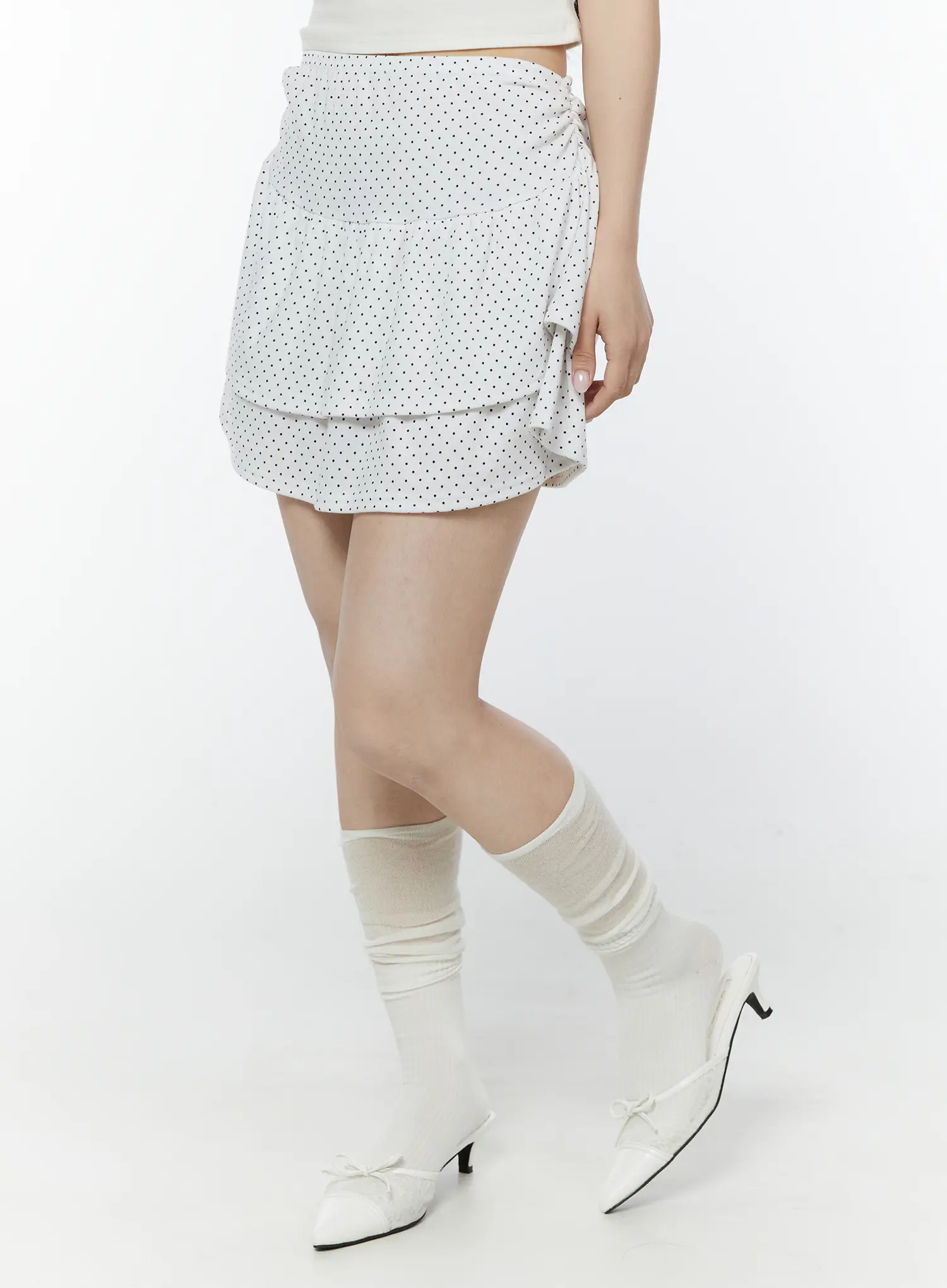 Polka Dot Ruffle Mini Skirt IY507 - Image 8