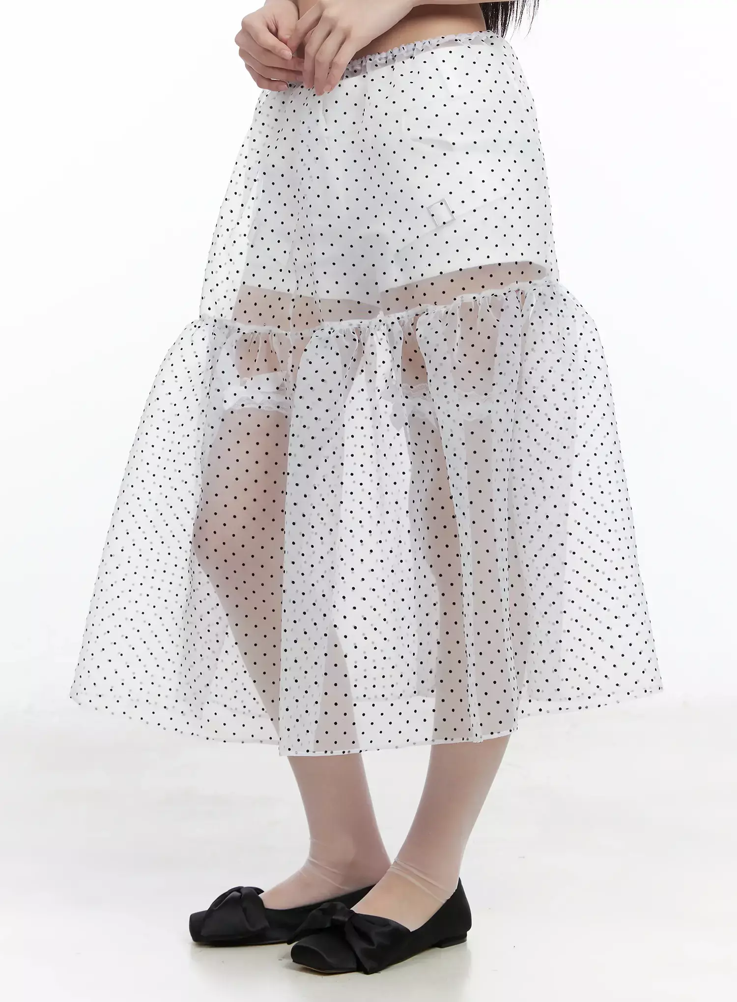 Polka Dot Sheer Midi Skirt IM504 - Image 6