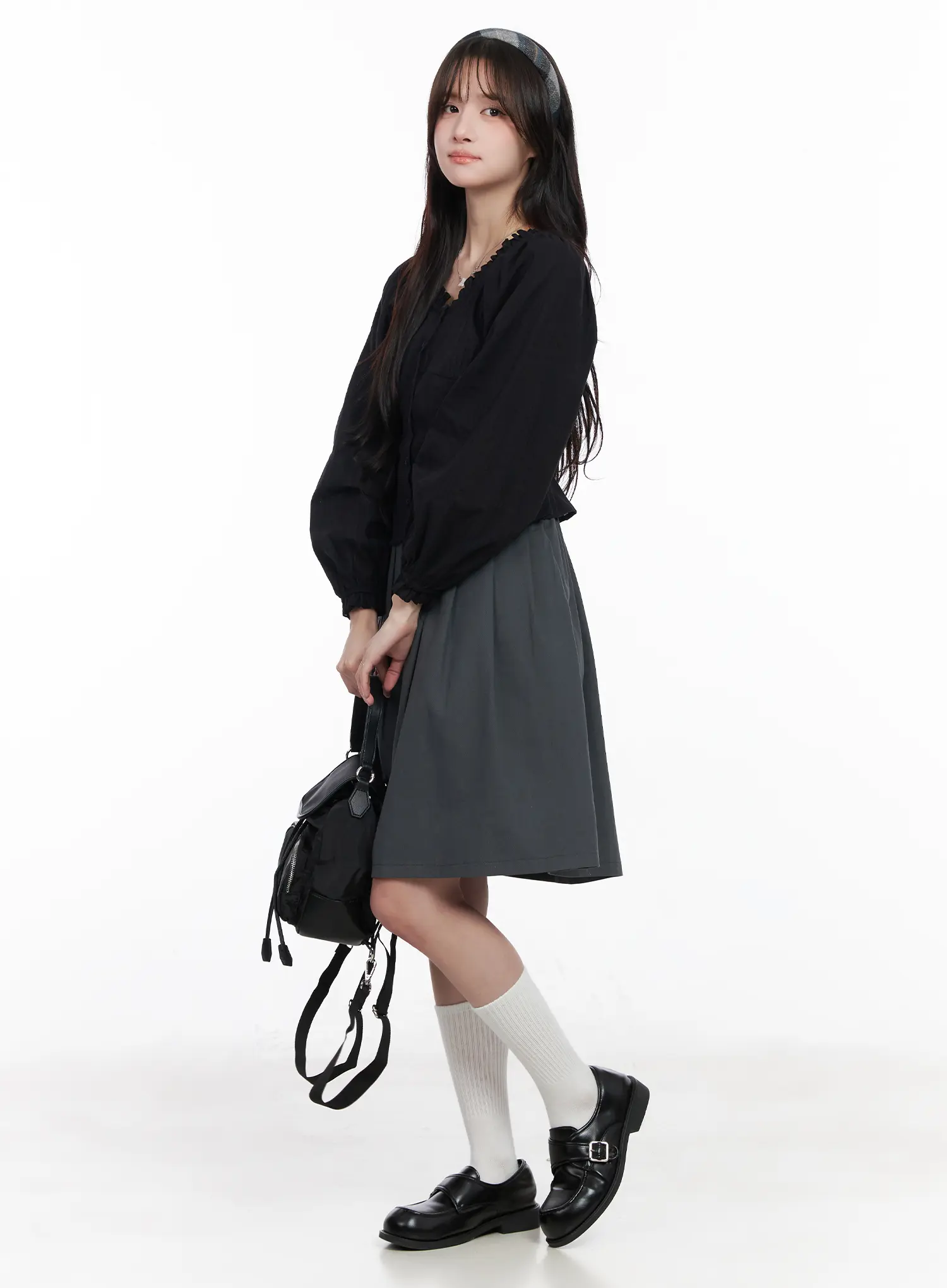 Puff Sleeve Button-Up Blouse CM531 - Image 7