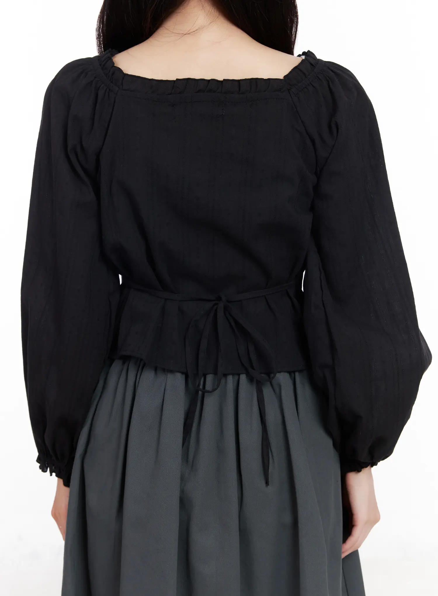 Puff Sleeve Button-Up Blouse CM531 - Image 9