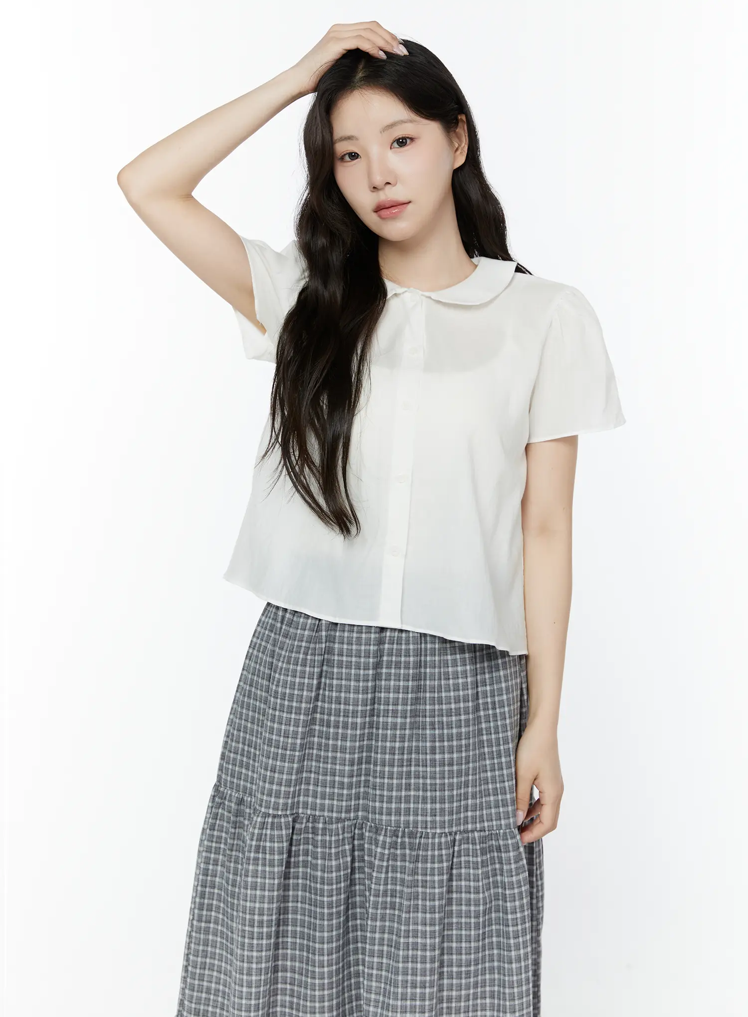 Puff Sleeve Round Collar Blouse IY507 - Image 7