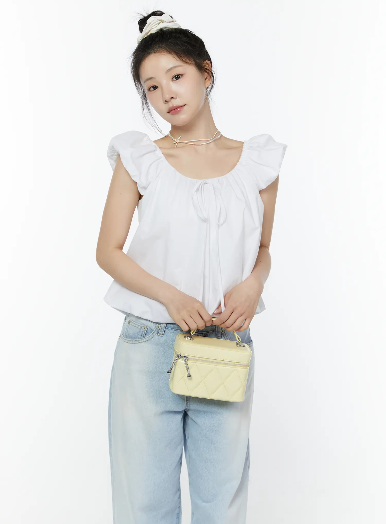 Puff Sleeve Tie-Front Blouse IY511