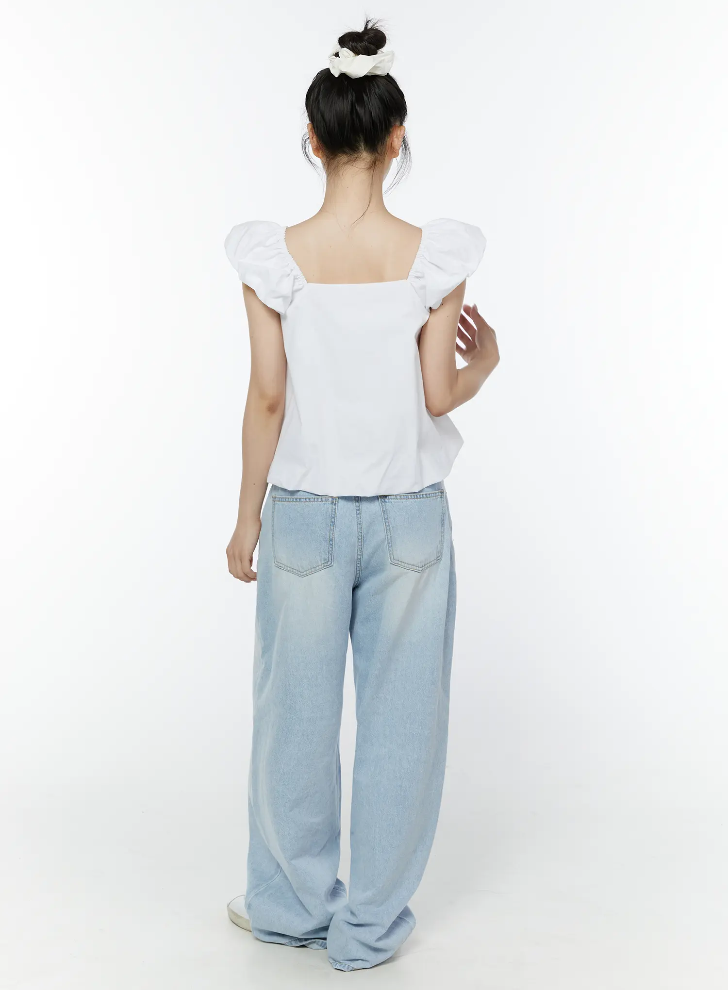Puff Sleeve Tie-Front Blouse IY511 - Image 10
