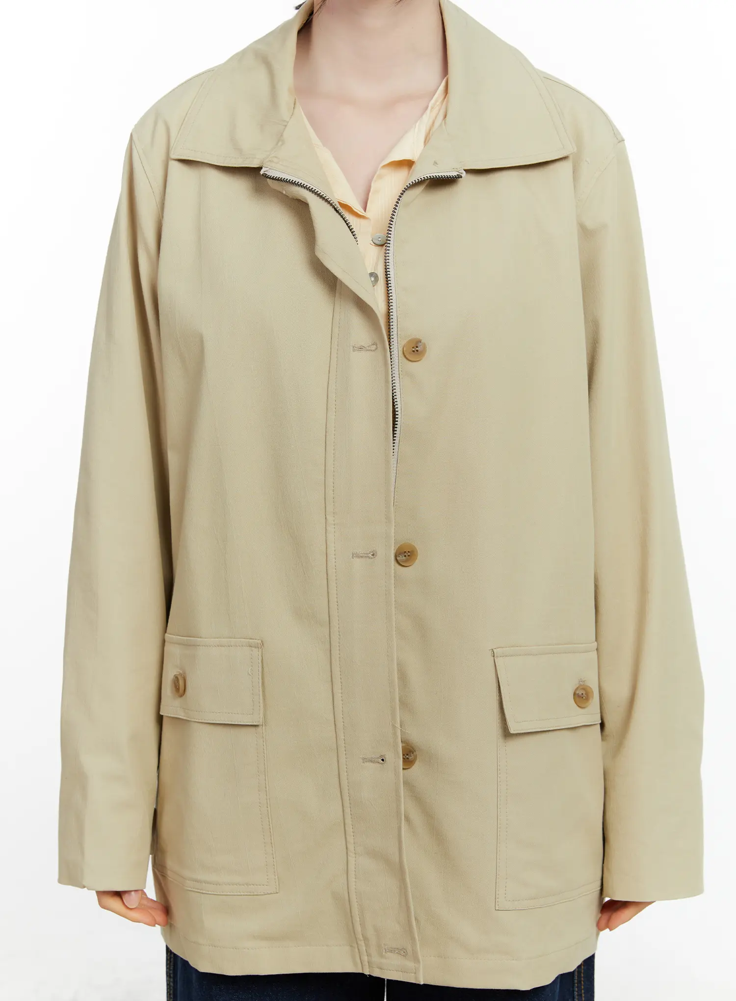 Relaxed Fit Cotton Jacket F502 - Image 4